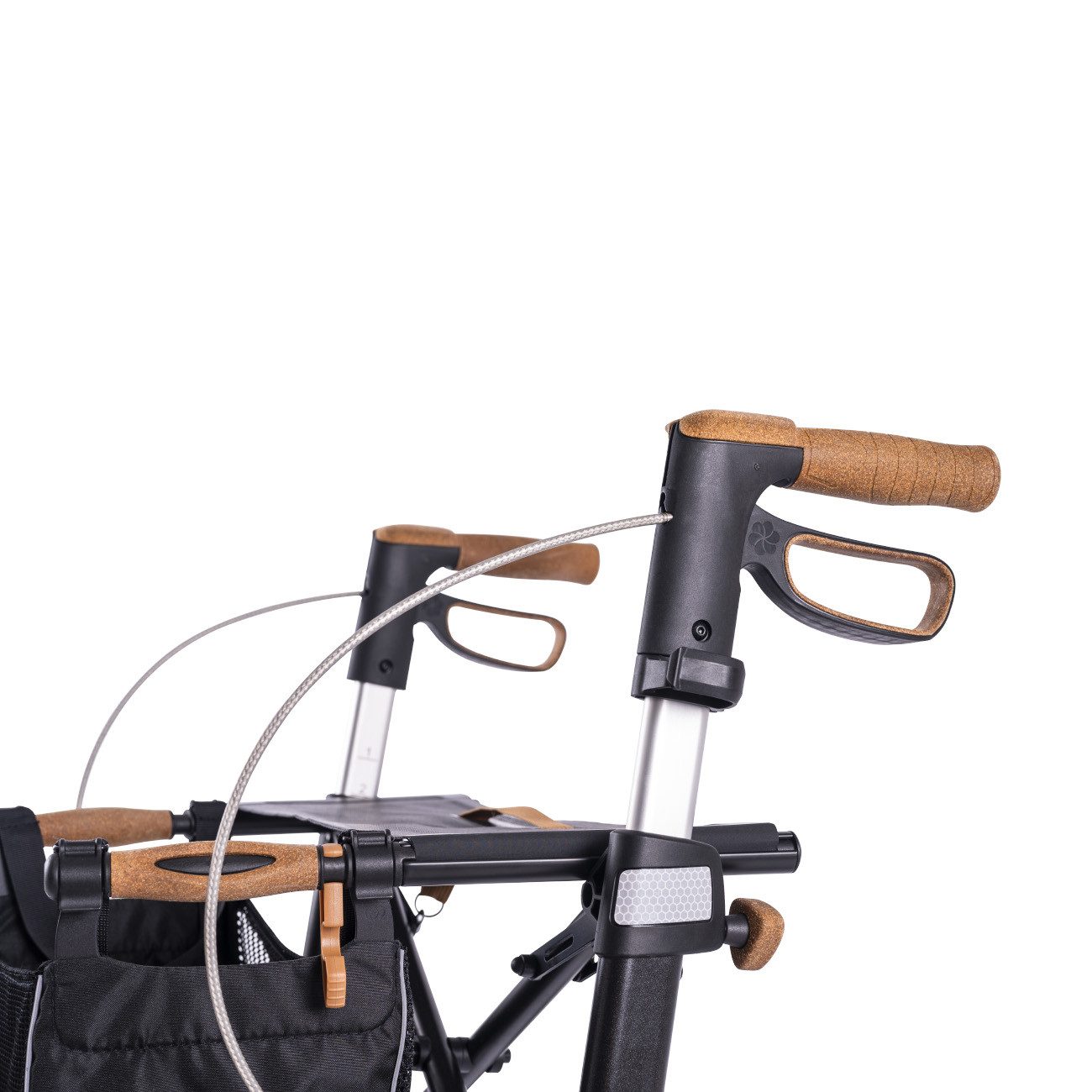 Saljol Rollator Saljol Allround Rollator mit Vollausstattung Farbe: Pearl Grey, Inkl. Rückengurt, Netztasche, Stockhalter, Klingel und LED-Licht