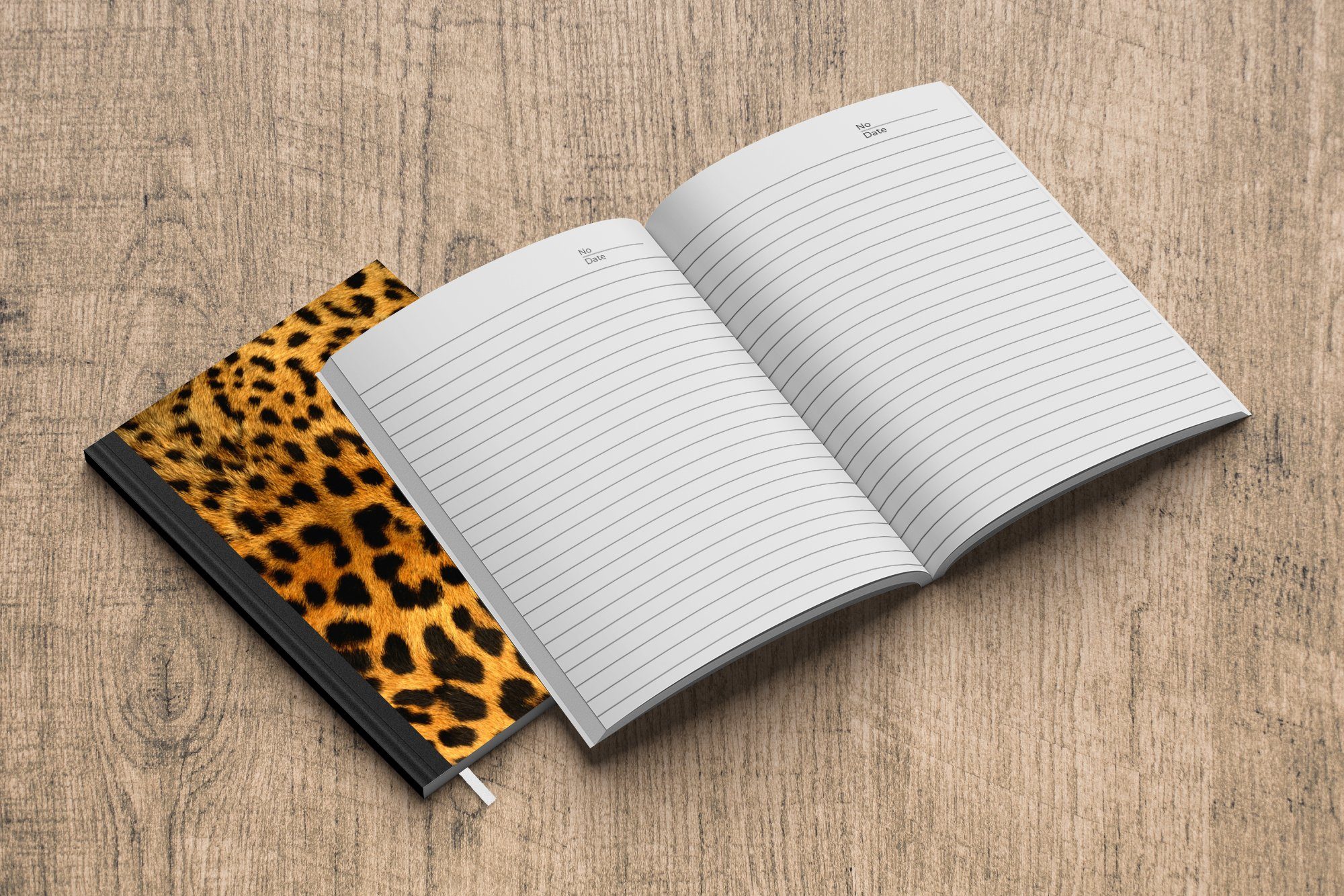 MuchoWow Notizbuch Leopard Merkzettel, - Seiten, Haushaltsbuch Braun, - Tagebuch, 98 A5, Pantherdruck Notizheft, Journal