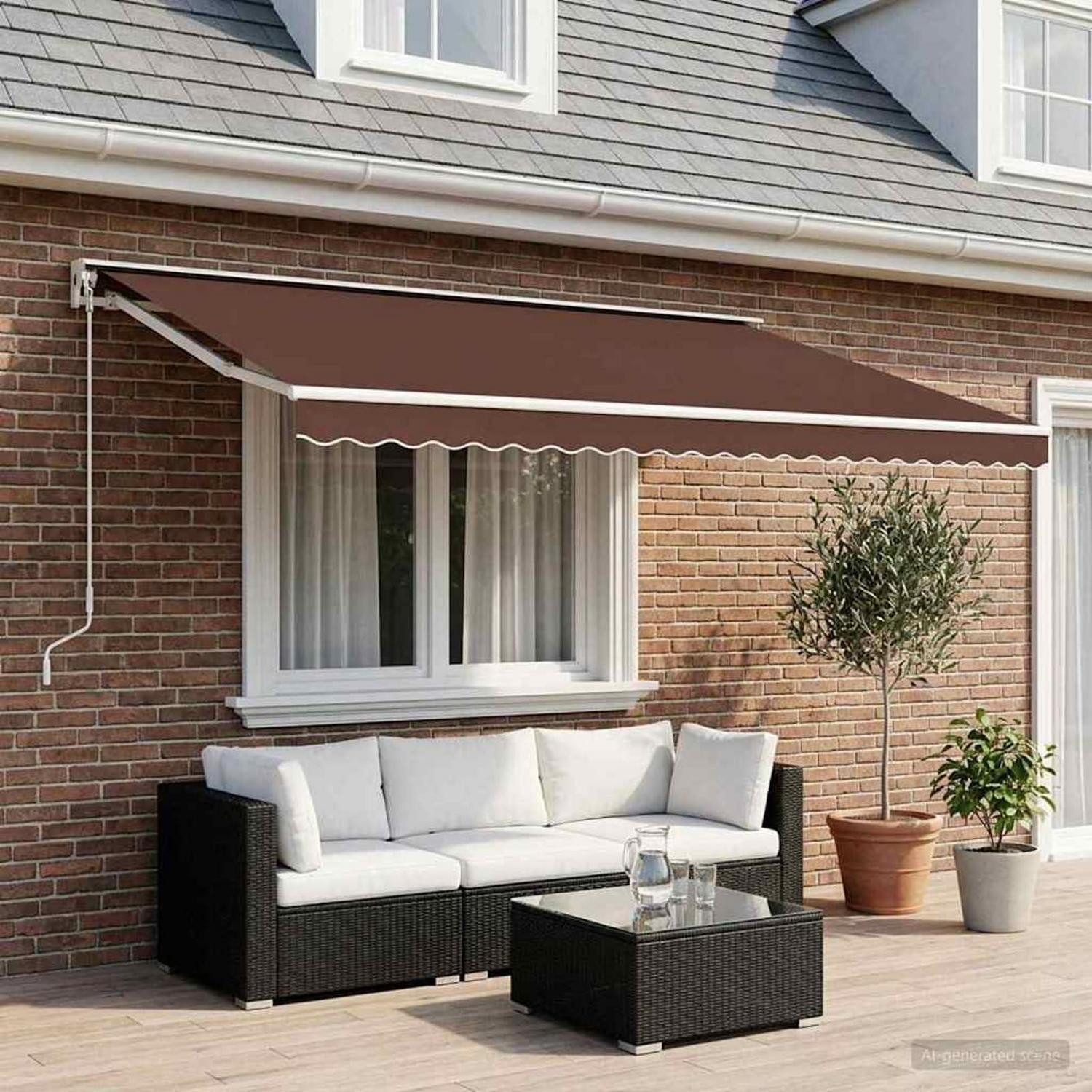 LuxusKollektion Markise Markisenbespannung Braun 600x350cm (1-St)