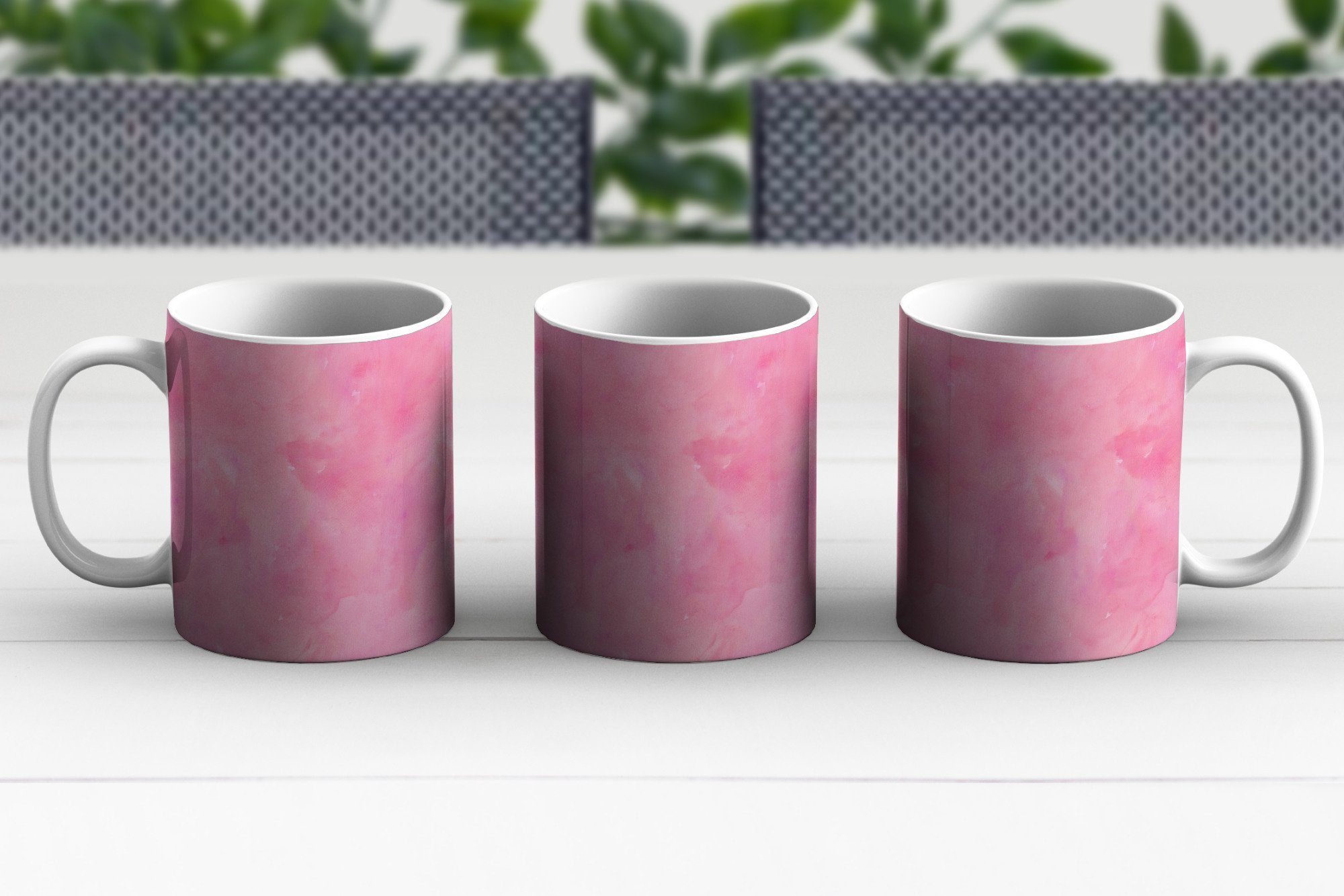 MuchoWow Kaffeetassen, Geschenk Rosa Aquarell Tasse - Farbe, Becher, Keramik, - Muster - Teetasse, Teetasse,