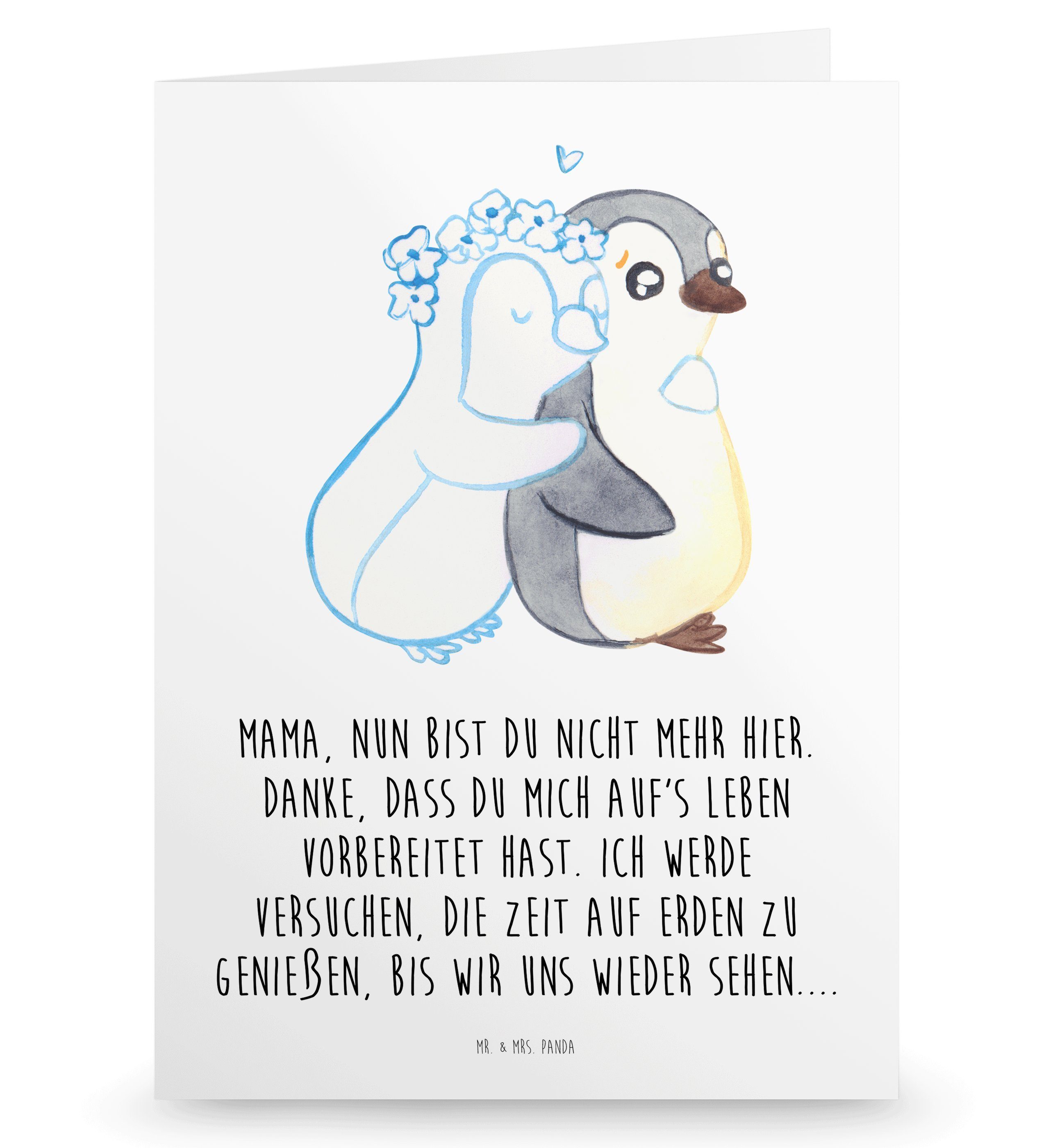 Mr. & Mrs. Panda Beileidskarte Trauer Mama - Weiß - Familienmitglied, Anteilnahme, Trauersprüche, Br