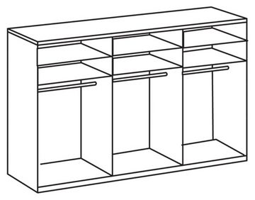 Wimex Schiebetürenschrank Level (Level, 1-St., Schwebetürenschrank) 300x65x236cm light grey / weiß Synchronöffnung