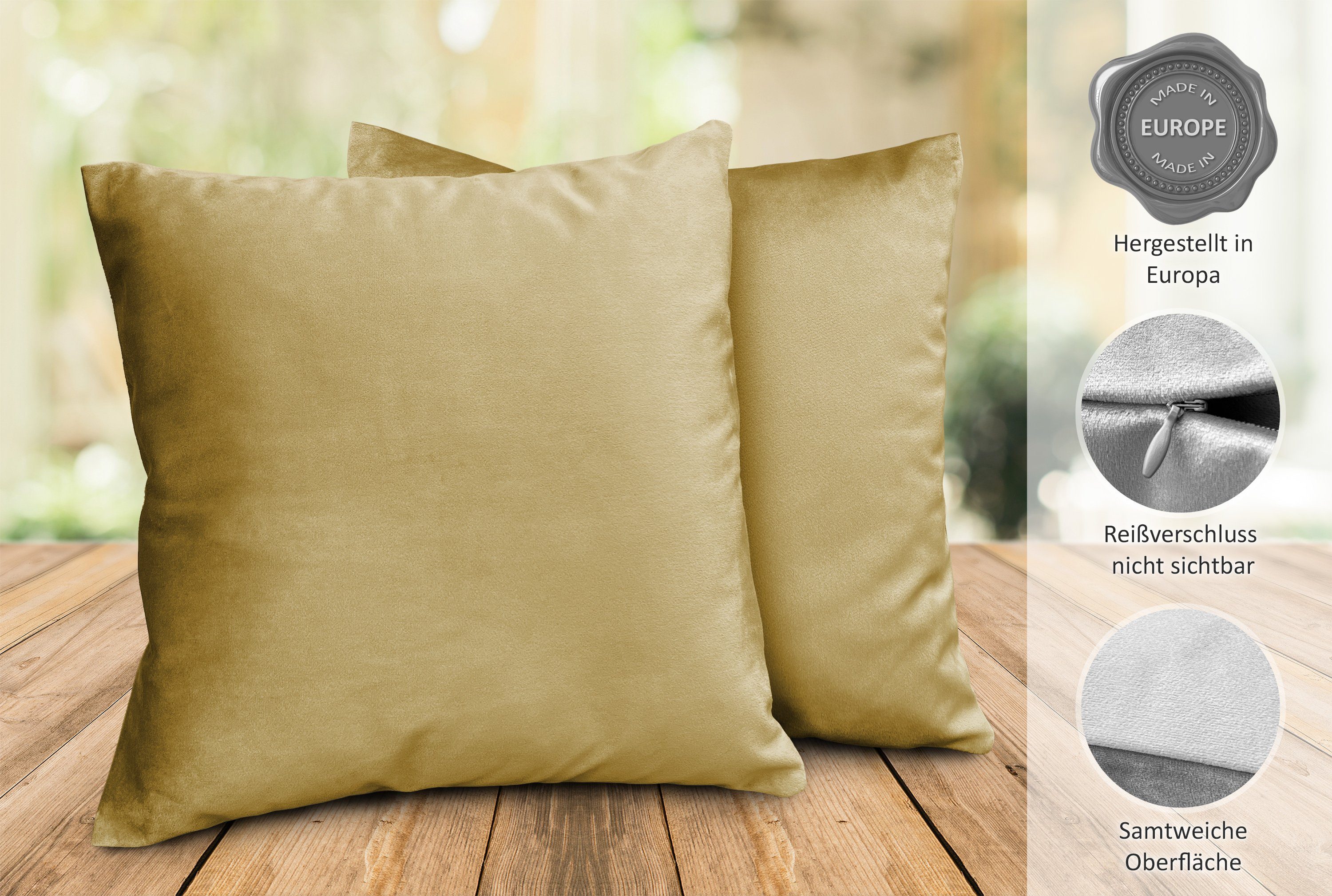 Beautex Kissenhüllen Samt Kissenhüllen 2er Set, günstig online kaufen