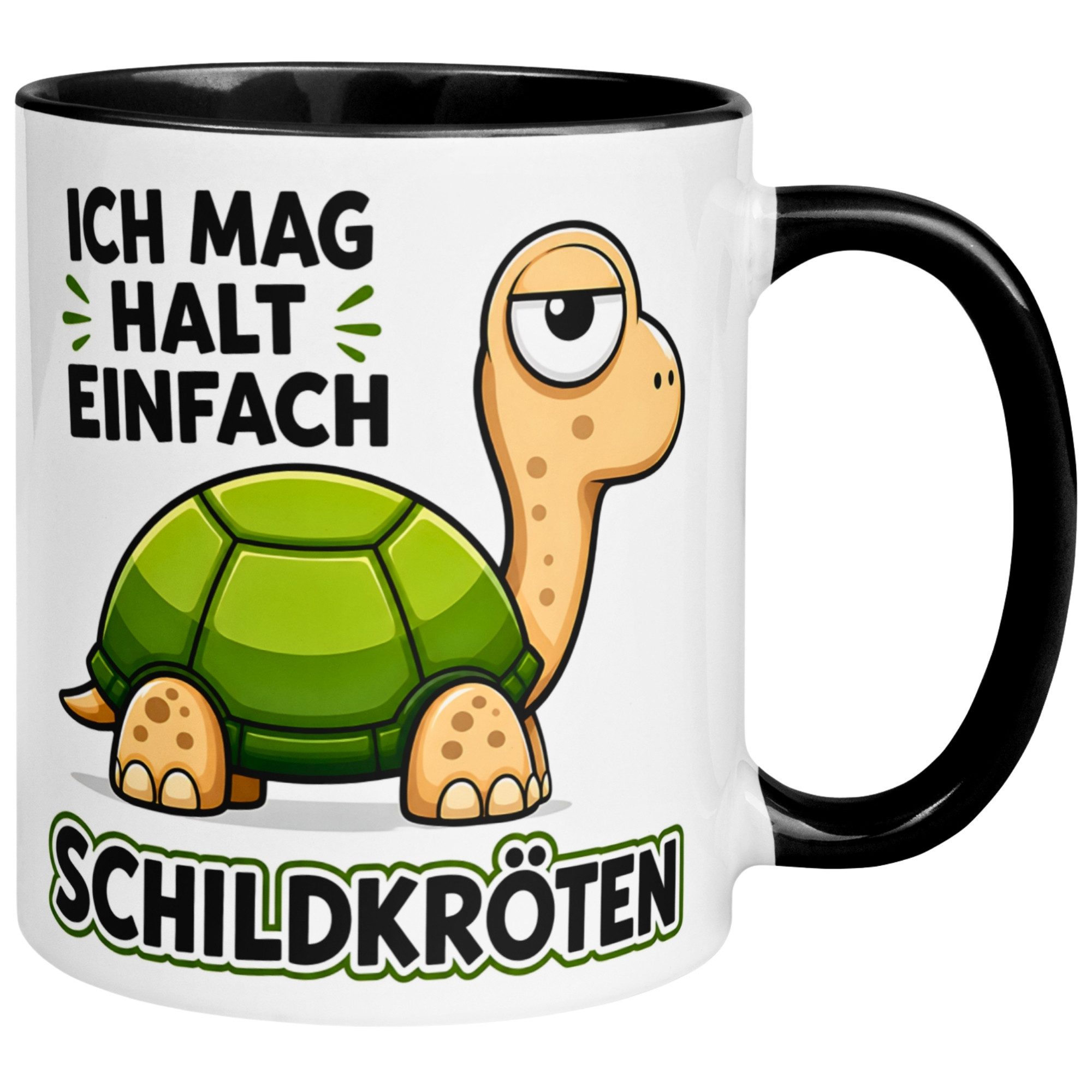 Momentals Tasse Schildkröte – „Ich mag halt einfach Schildkröten“ – lustiges Geschenk, Gratis Versand · Links-&Rechtshänder · Spülmaschinenfest