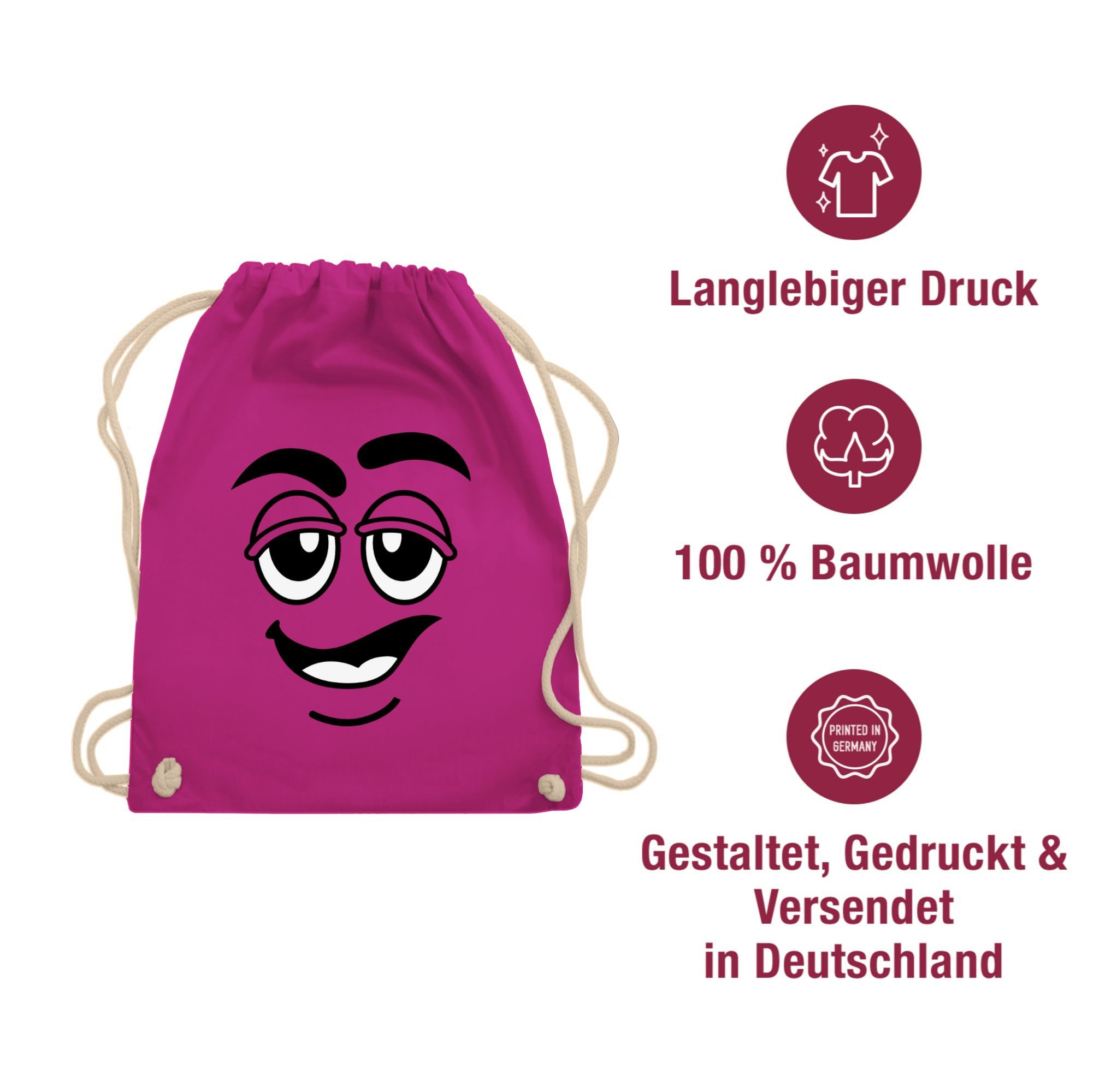 Shirtracer Turnbeutel M und M Gesicht Gruppenkostüm M Aufdruck I M&M I MM I Fastnacht I Fasn, Karneval & Fasching