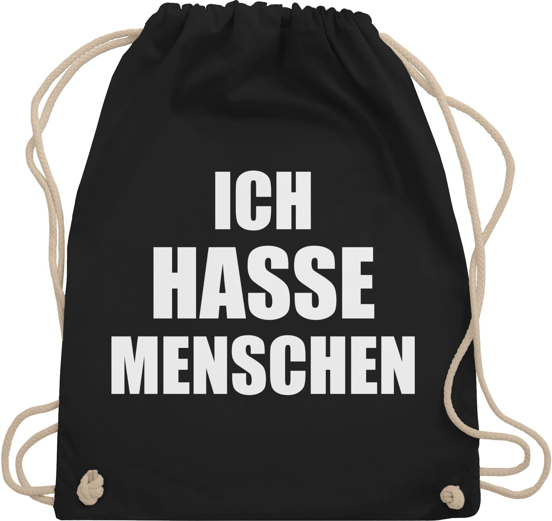 Shirtracer Turnbeutel »Ich hasse Menschen Sprüche Statement mit Spruch Turnbeutel