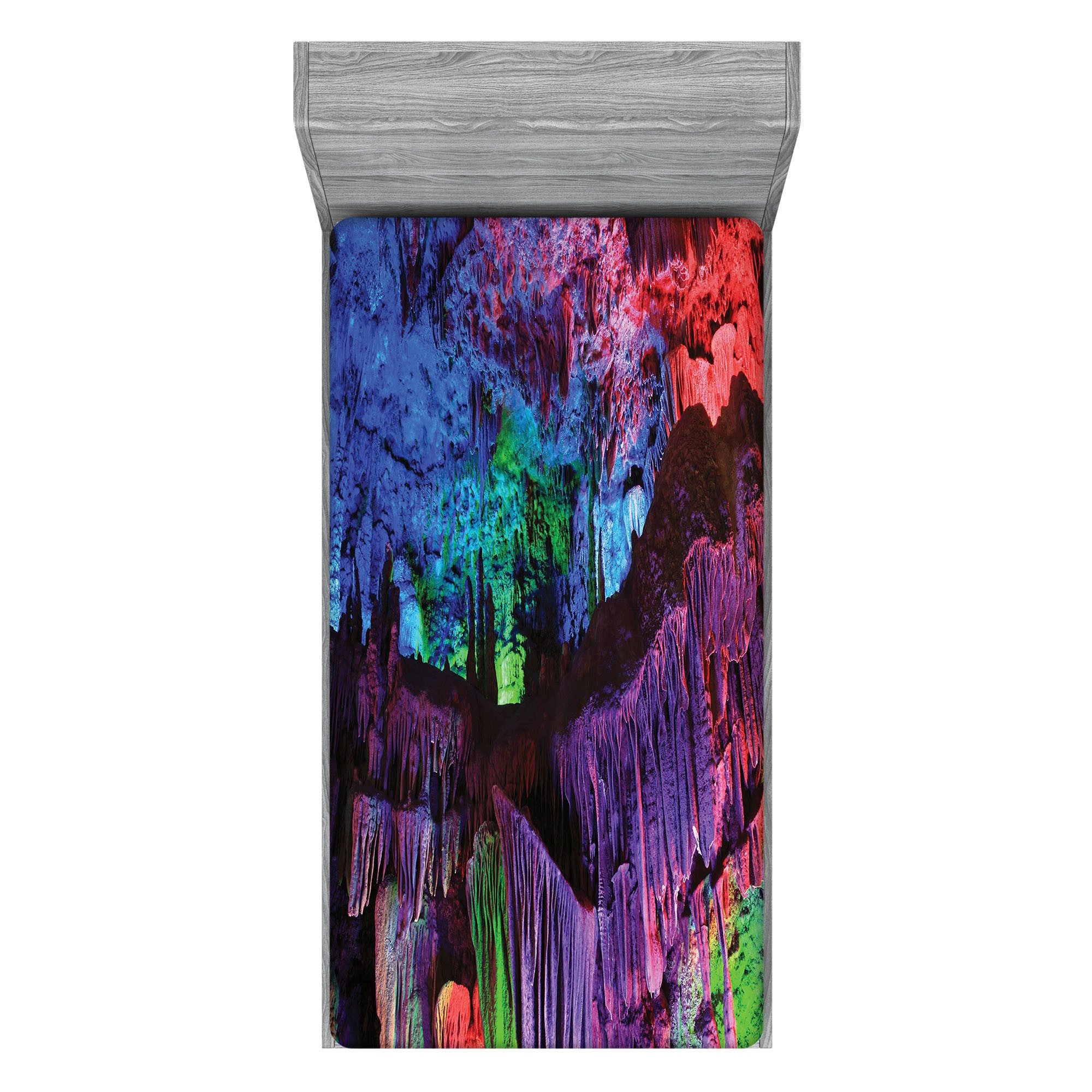 Abakuhaus Натяжні простирадла Soft Dekorativer Stoff Bettwäsche Rund-um Elastischer Gummizug, Bunt Regenbogen farbige Felsen
