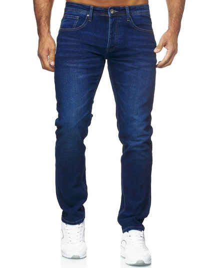 Elara Slim-fit-Jeans Elara Herren Jeans Slim Fit Hose Denim Stretch (1-tlg)