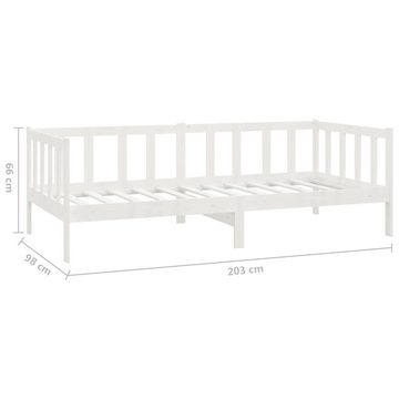 furnicato Bett Tagesbett mit Schubladen 90x200 cm Weiß Massivholz Kiefer