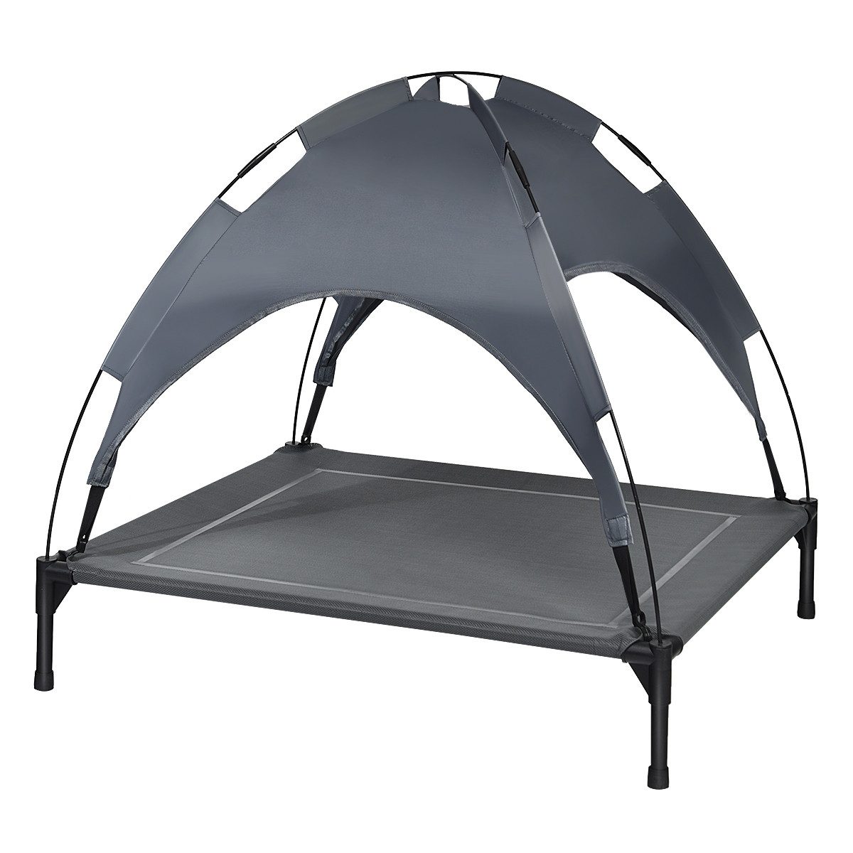 KOMFOTTEU Tierbett Hundeliege mit Dach, Haustierbett mit Eisenrahmen günstig online kaufen