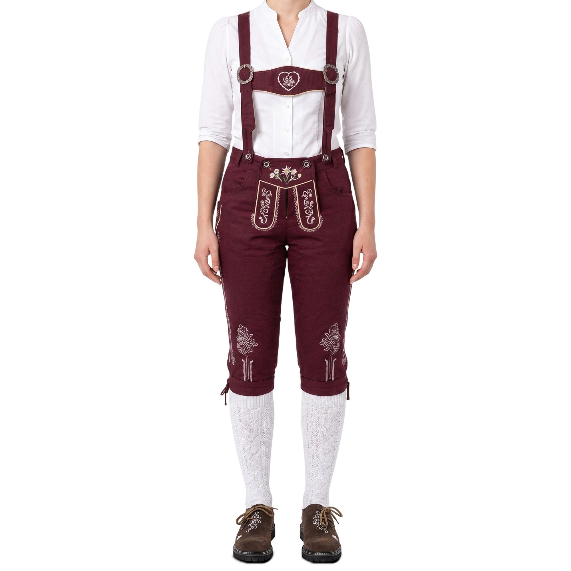 German Wear Trachtenhose GW121 Damen Trachten Jeans Hose mit Hosenträgern