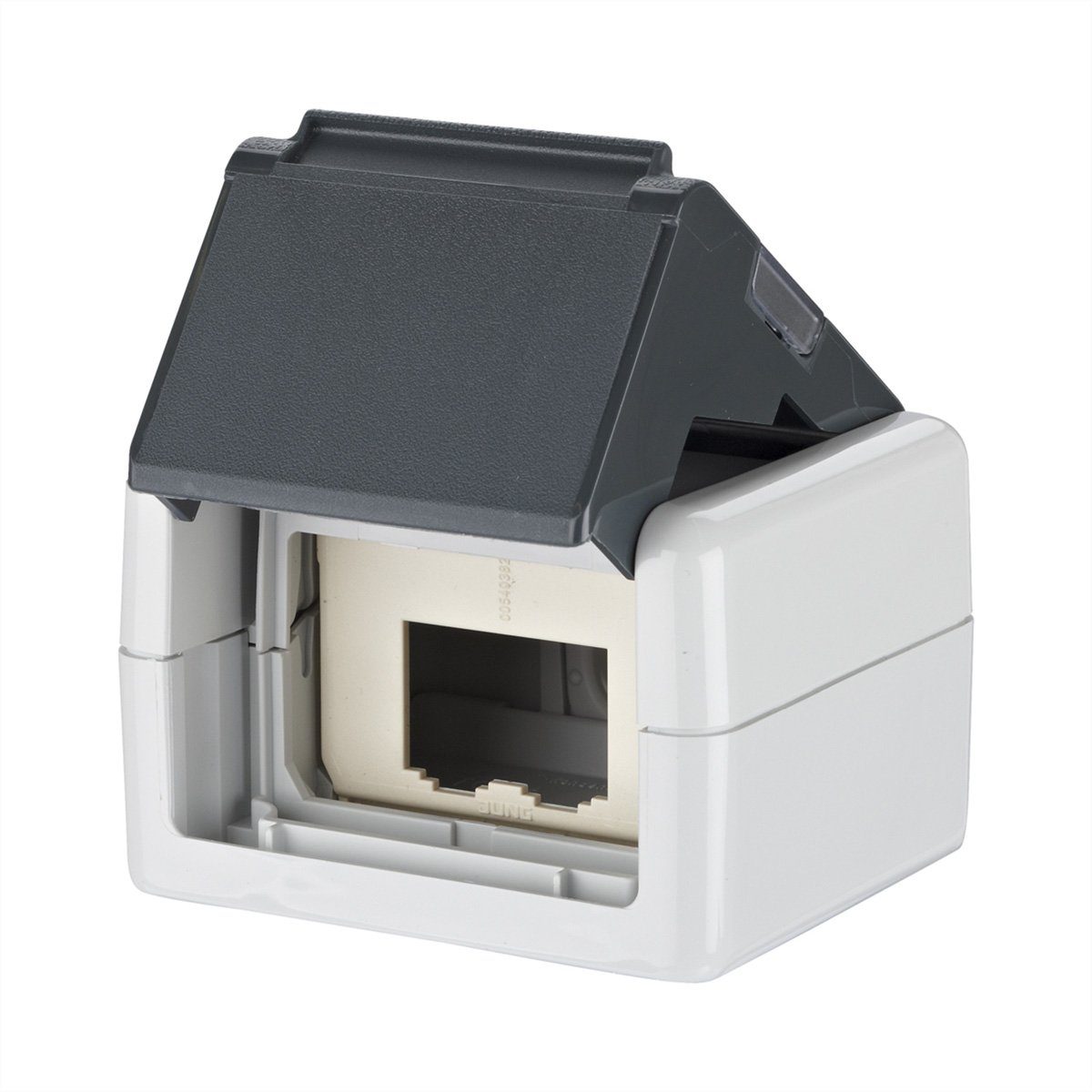 Modul IP44 AP-Gehäuse grau unbestückt für 2 Module Netzwerk-Panel