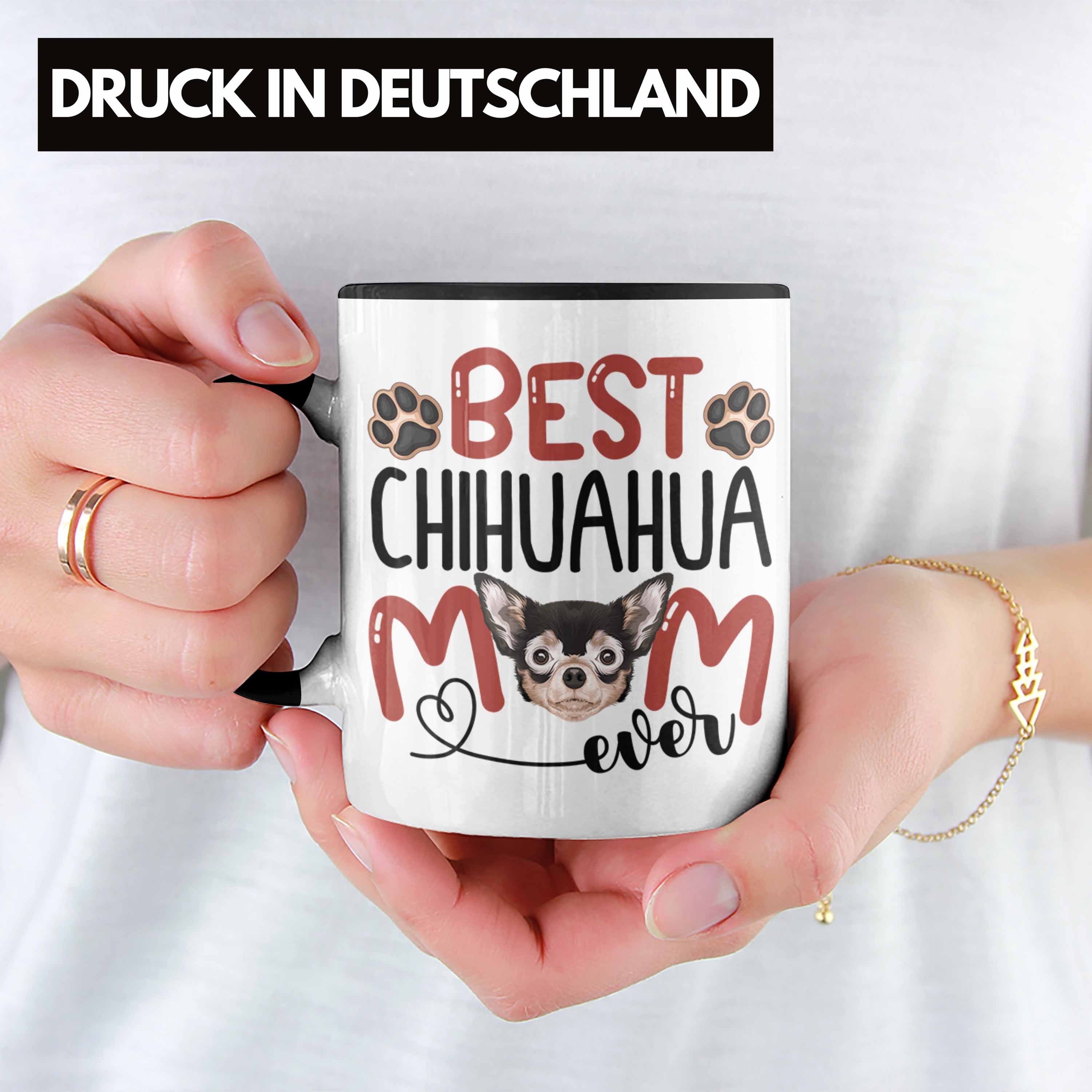 Geschenkidee Spruch Chihuahua Schwarz Mom Tasse Besitzerin Lustiger Tasse B Trendation Geschenk