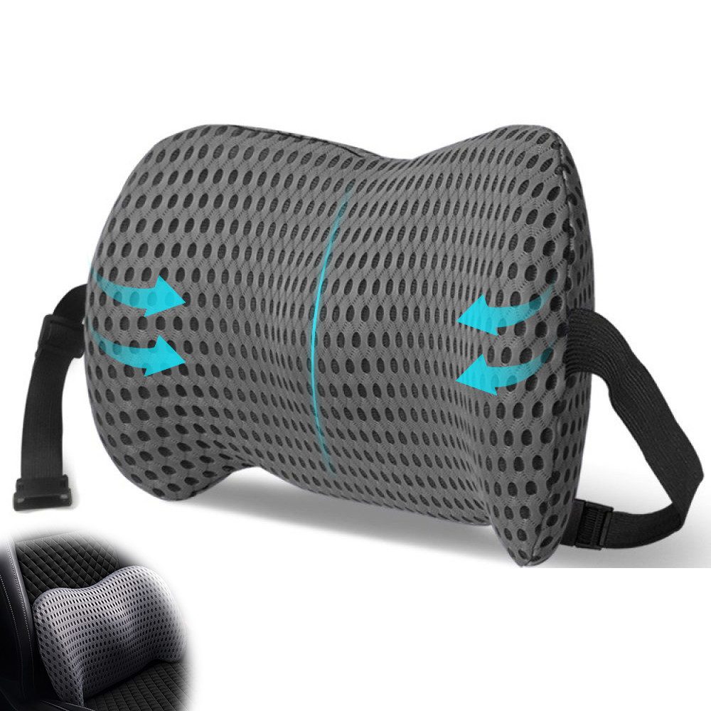 MOPUEA Rückenkissen RückenKissen aus Memory Foam Auto-Lendenkissen 48*32*13cm, 1-tlg., Abnehmbarer Bezug, maschinenwaschbar und pflegeleicht, Rutschfeste und atmungsaktive Rückseite für sicheren Halt