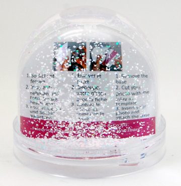 Snowglobe-for-you Schneekugel Foto-Schneekugel Kunststoff Sockel transparent 9cm – Schnee + Glitzer