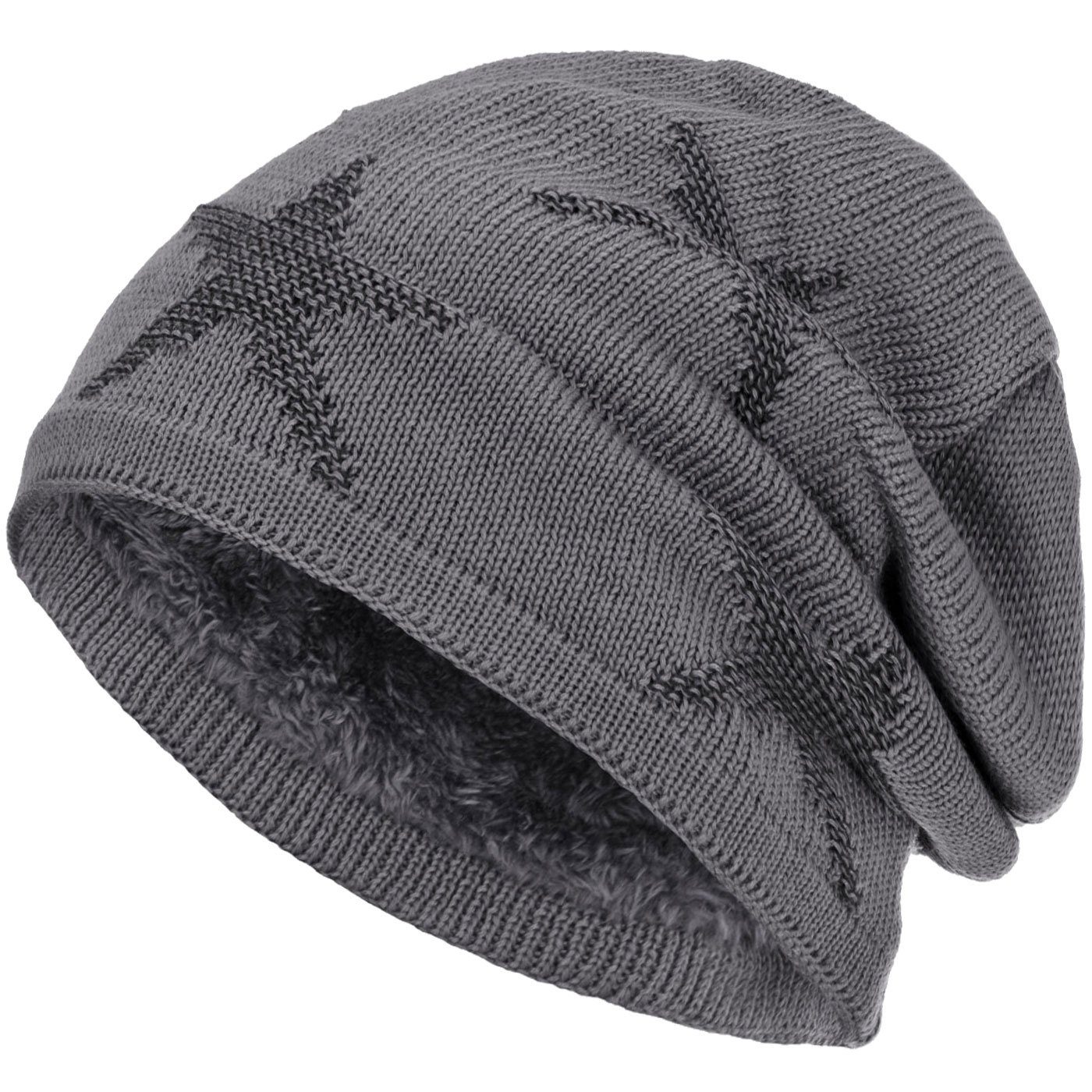 compagno Strickmütze (1-St) Warm gefütterte Wintermütze Strickmütze Beanie Damen und Herren