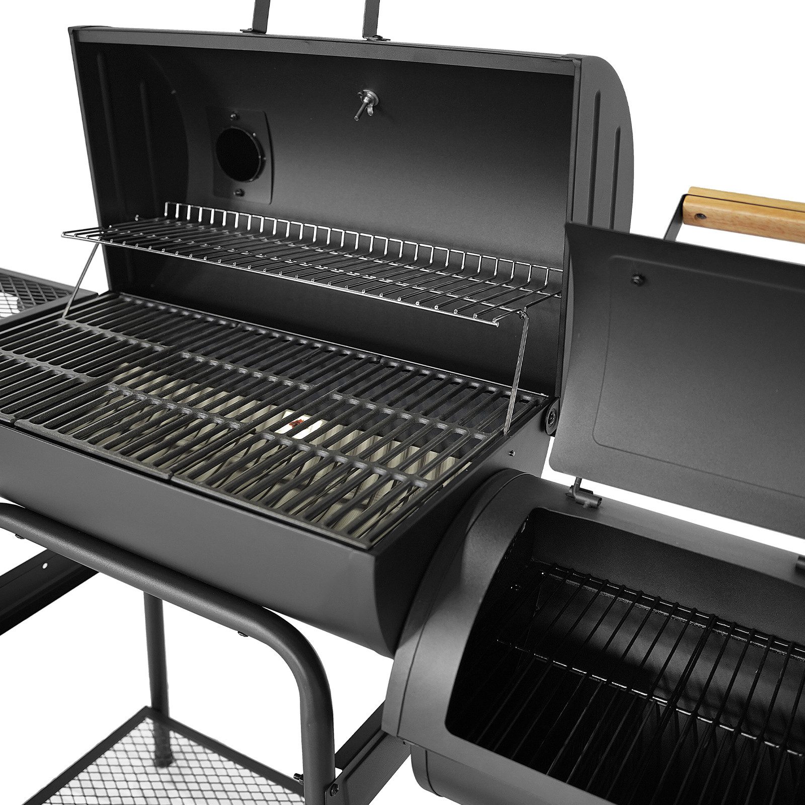 TAINO Smoker KAMAYO, Set, mit Abdeckhaube, Holzkohle-Grill, Räucherofen, Standgrill, BBQ-Grillwagen, mit Haube