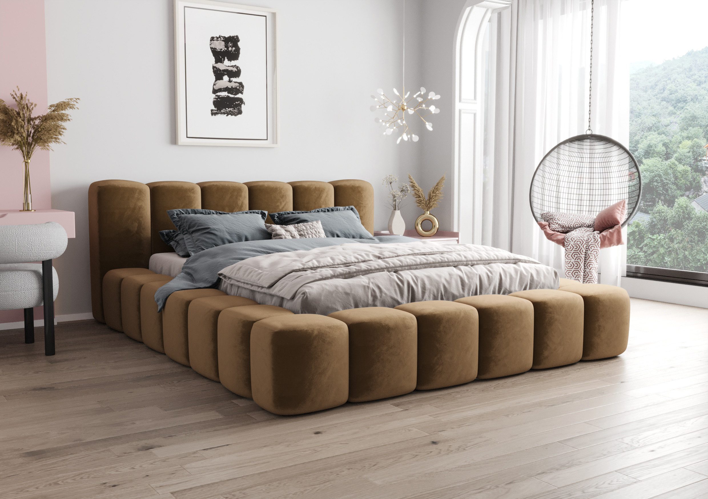 B&B Home Polsterbett Stauraumbett Schlafbett Bett Vero 180 cm 200 cm (mit Bettkasten, Lattenrost)