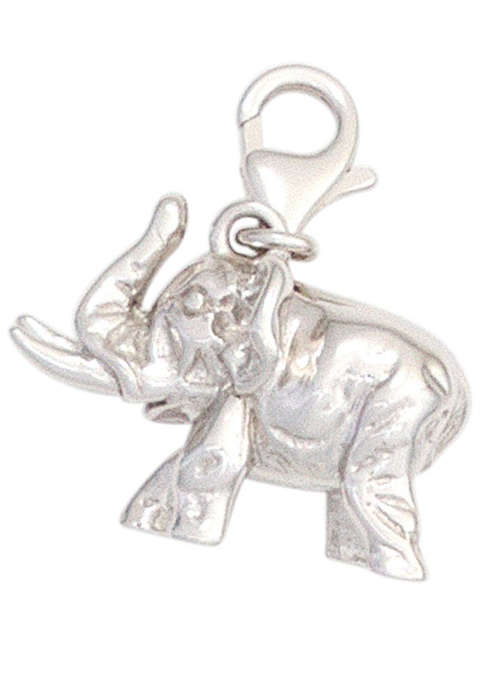JOBO Charm-Einhänger Charm Elefant, 925 Silber rhodiniert