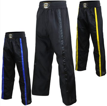 BAY-Sports Sporthose Netz Kickboxhose Hose Short Kickboxen Kampfsport schwarz uni Kampfsporthose Kinder und Erwachsene