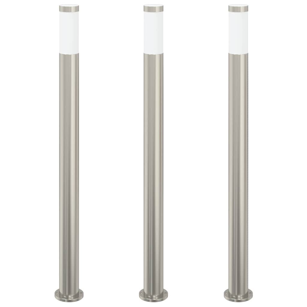 vidaXL Gartenleuchte Pollerleuchten 3er 110 cm Edelstahl IP44