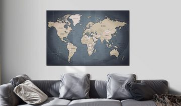 Artgeist Wandbild World Map: Shades of Grey