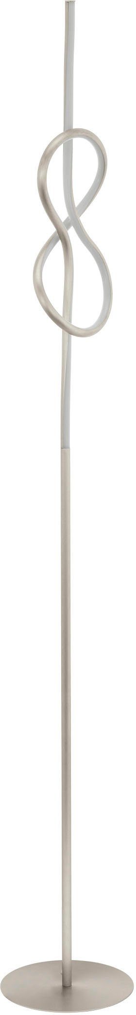 EGLO Stehlampe Tritt-Schalter fest Warmweiß, NOVAFELTRIA, Stehleuchte, und integriert, Weiß, Nickel-Matt LED Lampe mit