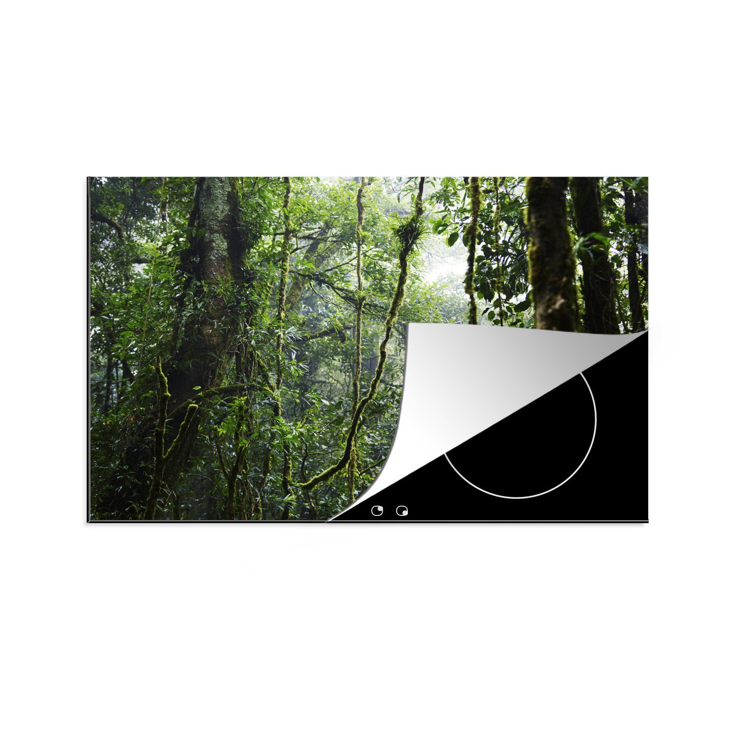 MuchoWow Herdblende-/Abdeckplatte Tropischer Regenwald, Vinyl, für Schutz die Ceranfeldabdeckung Induktionskochfeld 81x52 tlg), küche, cm, (1