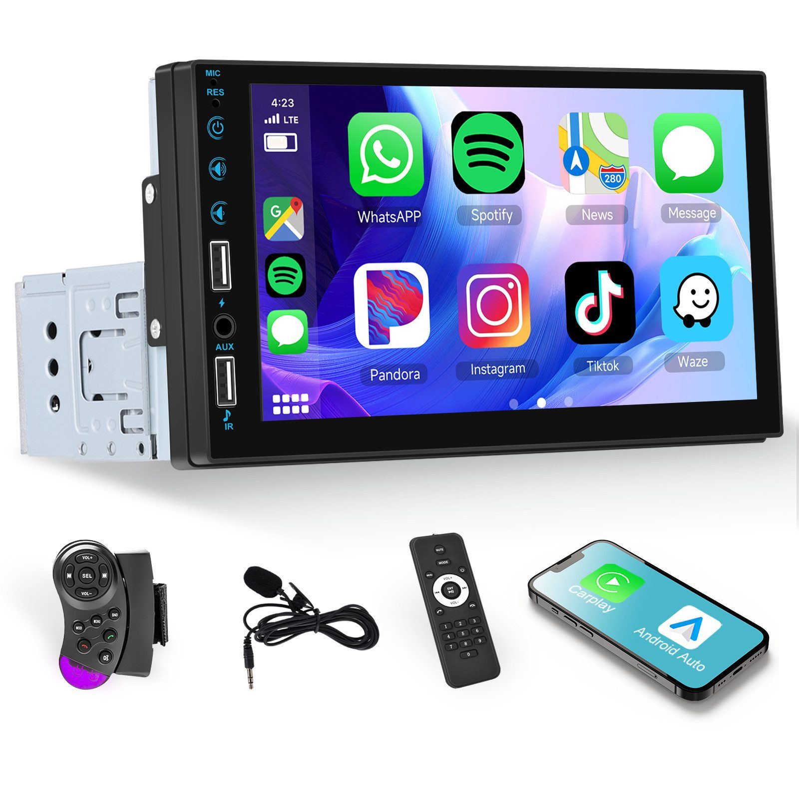 PODOFO 7 Zoll Autoradio 1 Din Multimedia Player Audio Stereo Bluetooth Autoradio