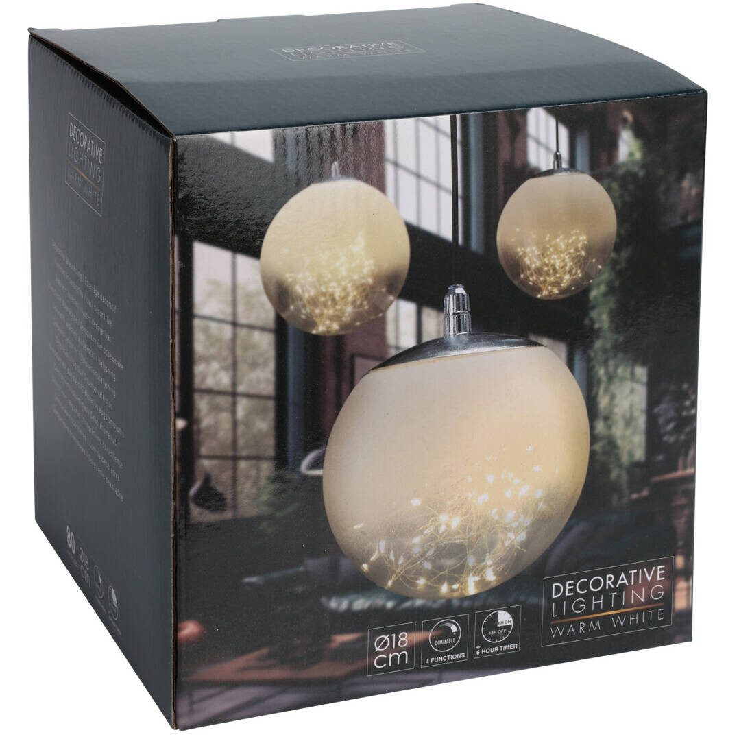 Home & styling collection Weihnachtsbaumkugel Dekorative leuchtende, transparente Kugel mit LED, Ø 18 cm