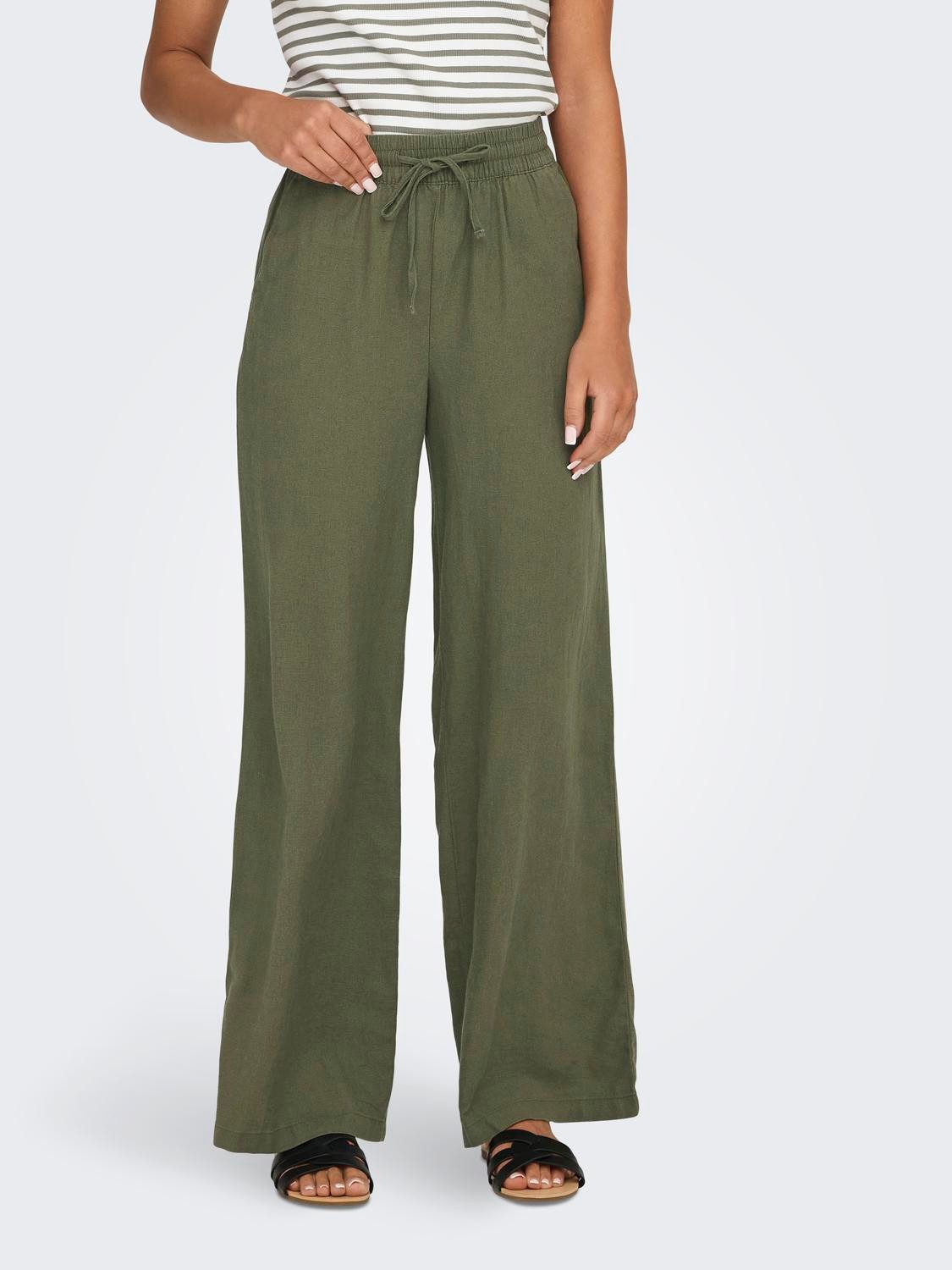 JDY Leinenhose JDYSAY LINEN HW WIDE günstig online kaufen