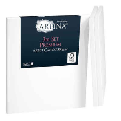 Artina Leinwand Premium, Keilrahmen 3er Set 40x40cm