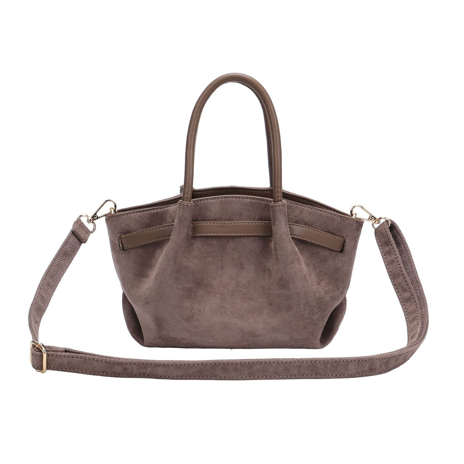 ITALYSHOP24 Schultertasche Damen Tasche Tote Bag Handtasche Wildleder Optik Mini Bag Business, Umhängetasche Samt Crossbody Damentasche Cross Over Freizeit Mini Bag
