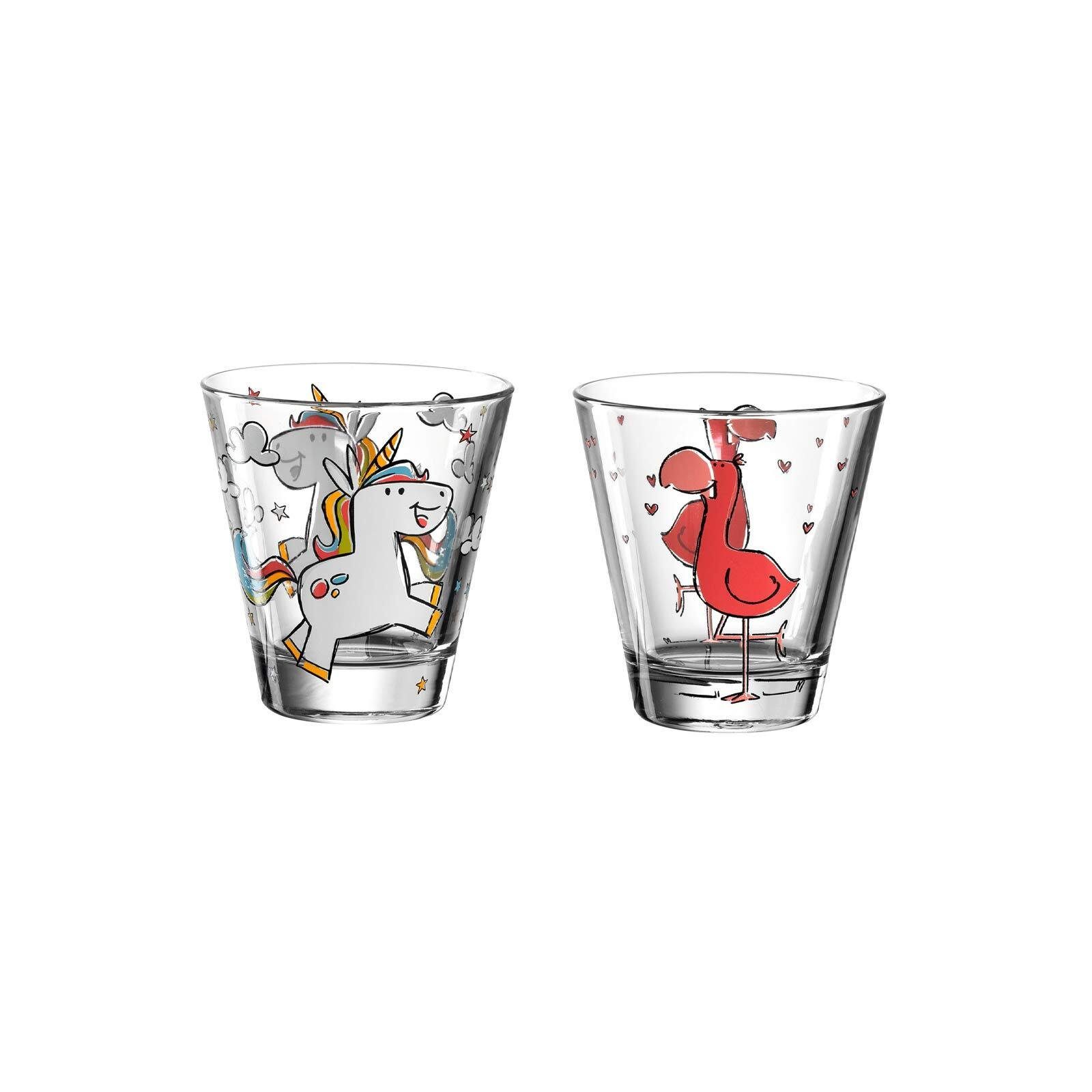 LEONARDO Kinderbecher Bambini Kinderbecher 215 ml 2er Set, 2-tlg., Glas