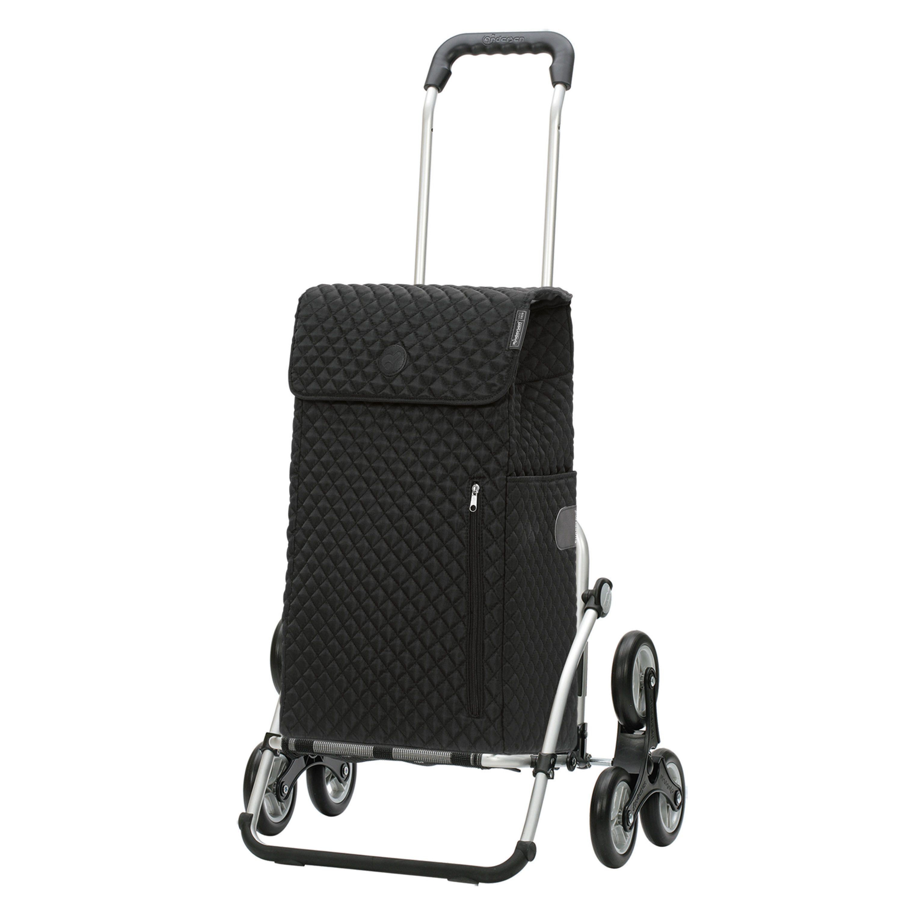 Andersen Einkaufstrolley Treppensteiger Royal Shopper Lissa schwarz, klappbare Ladefläche, belastbar bis 50kg, wasserabweisend