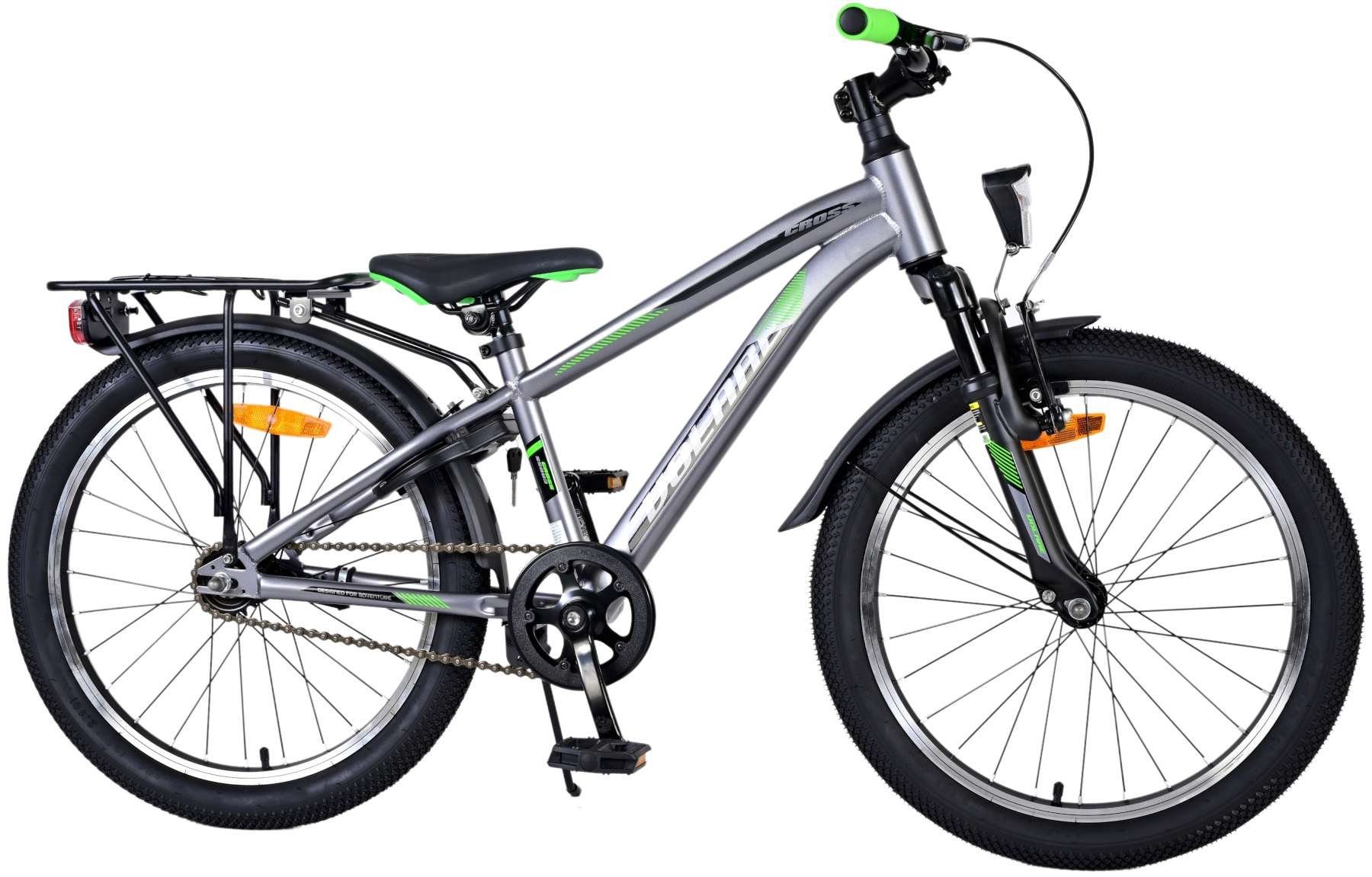 TPFSports Kinderfahrrad Volare Cross 20 Zoll mit Rücktritt und Handbremse, 1 Gang, (Jungsfahrrad - Jungen Kinderrad - ohne Schaltung - Sicherheitsgriffe), Kinderfahrrad 20 Zoll - Jugend Fahrrad - Kinder Jugend Fahrrad Grau