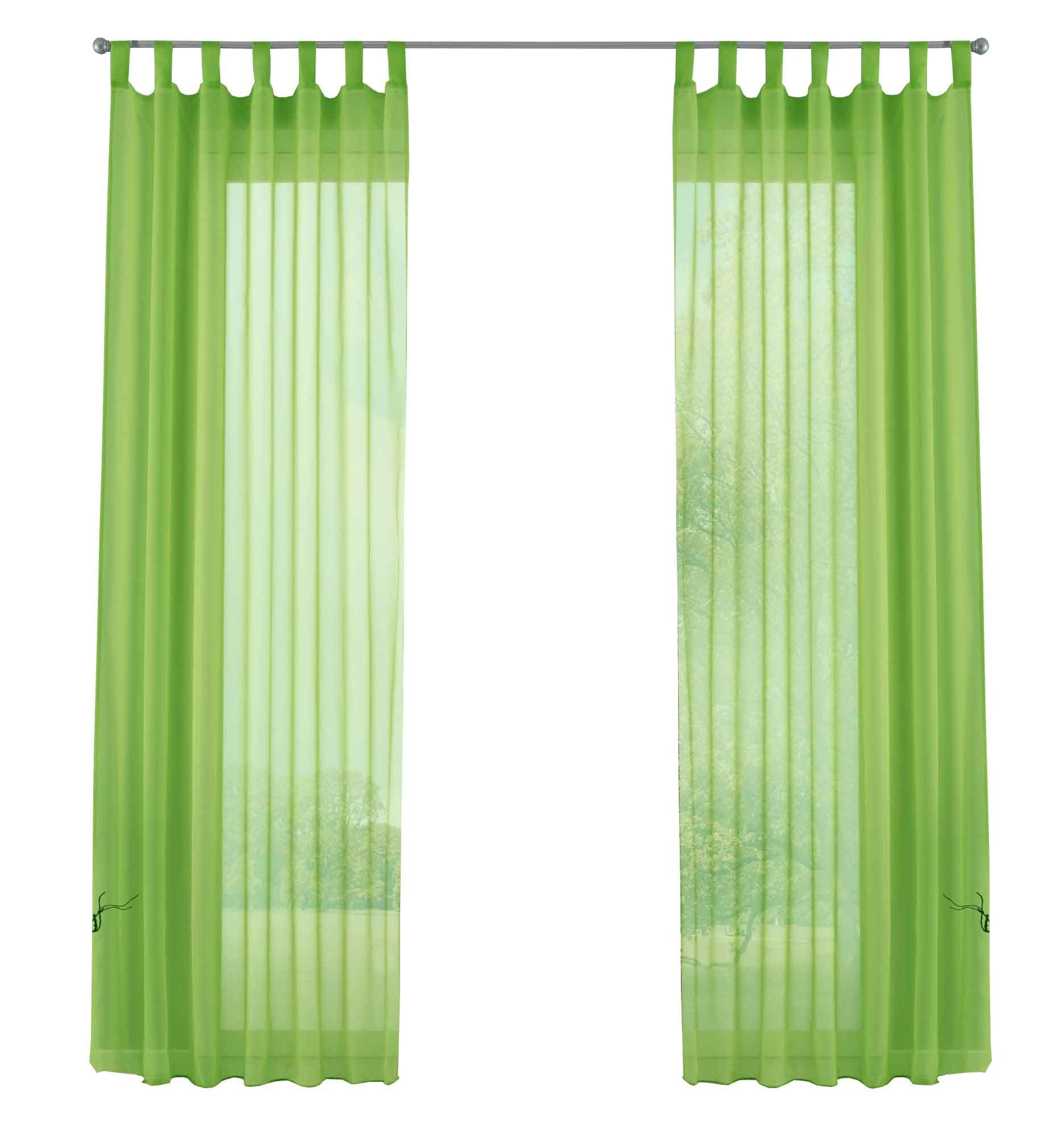 Gardinenbox Gardine (2 St), Schlaufen, transparent, Voile, Transparent Vorhang Set Voile Bleibandabschluss 61000CN