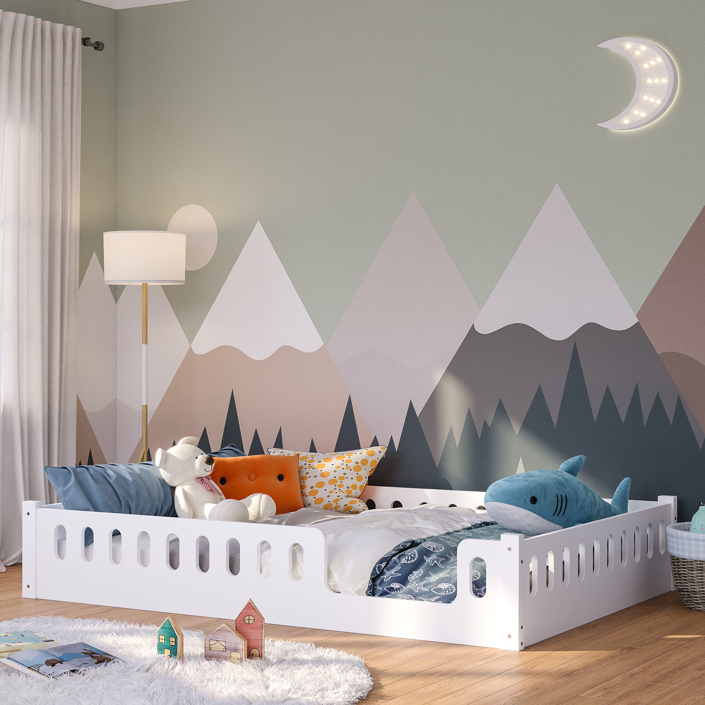 Bellabino Kinderbett Miera (Bodenbett 140x200 cm, günstig online kaufen