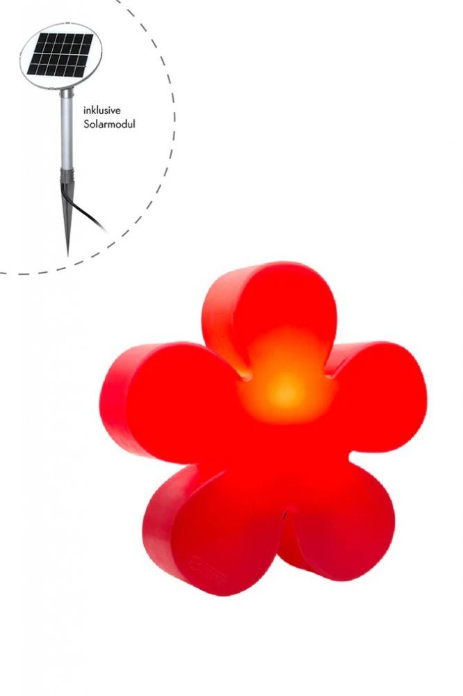 8 seasons design Dekolicht 8 seasons - Motivleuchte Shining Flower Durchmesser 40 cm rot Solar
