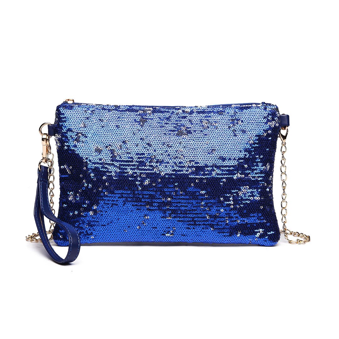 Umhängetasche Damen Clutch mit Pailletten – Kleine Kettentasche für Party