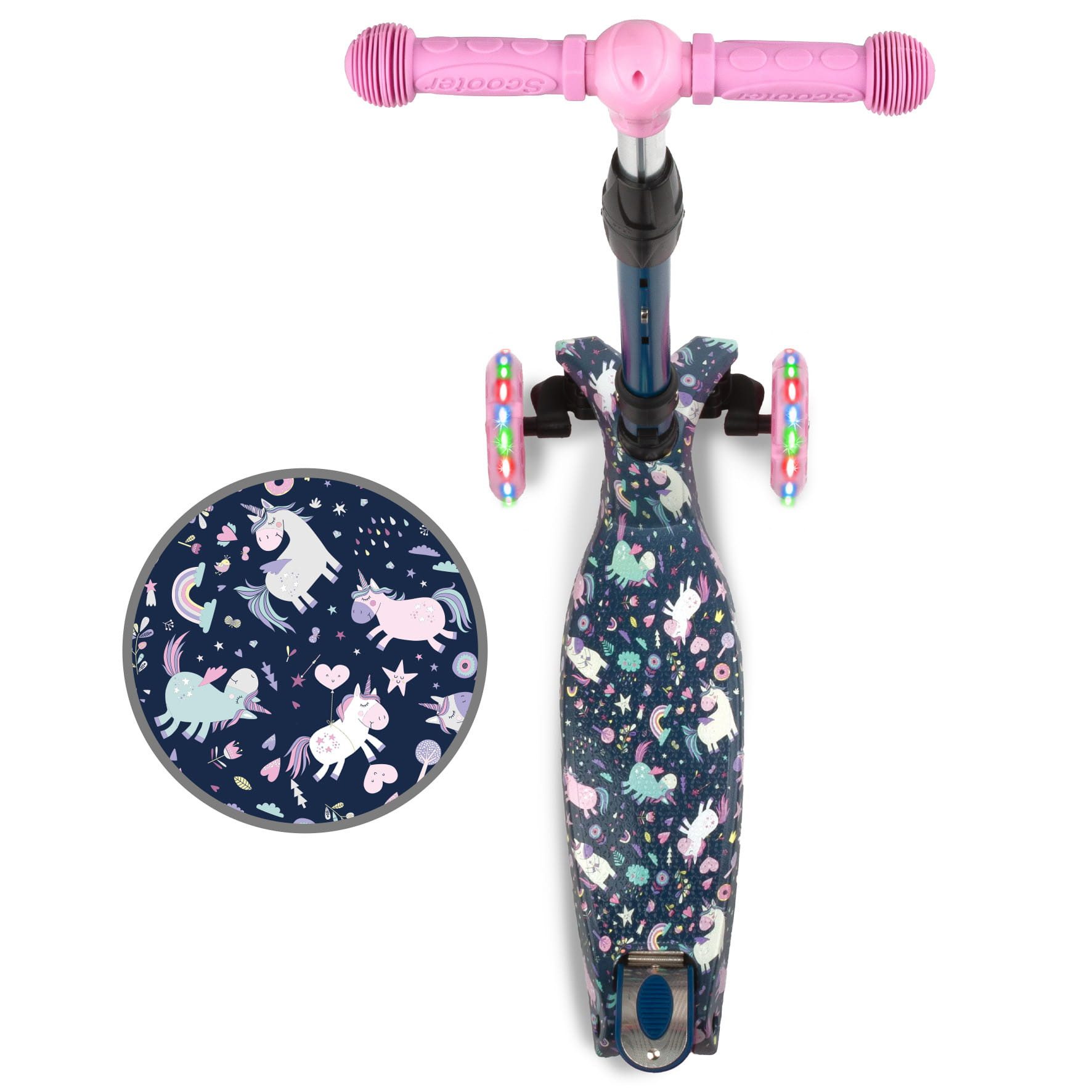 COIL Dreiradscooter Kinderroller, Tretroller, Dreirad-Balance-Roller, Cityroller, 10 km/h, ABEC-7-Lager, 3-stufige Lenkradverstellung, LED-Räder