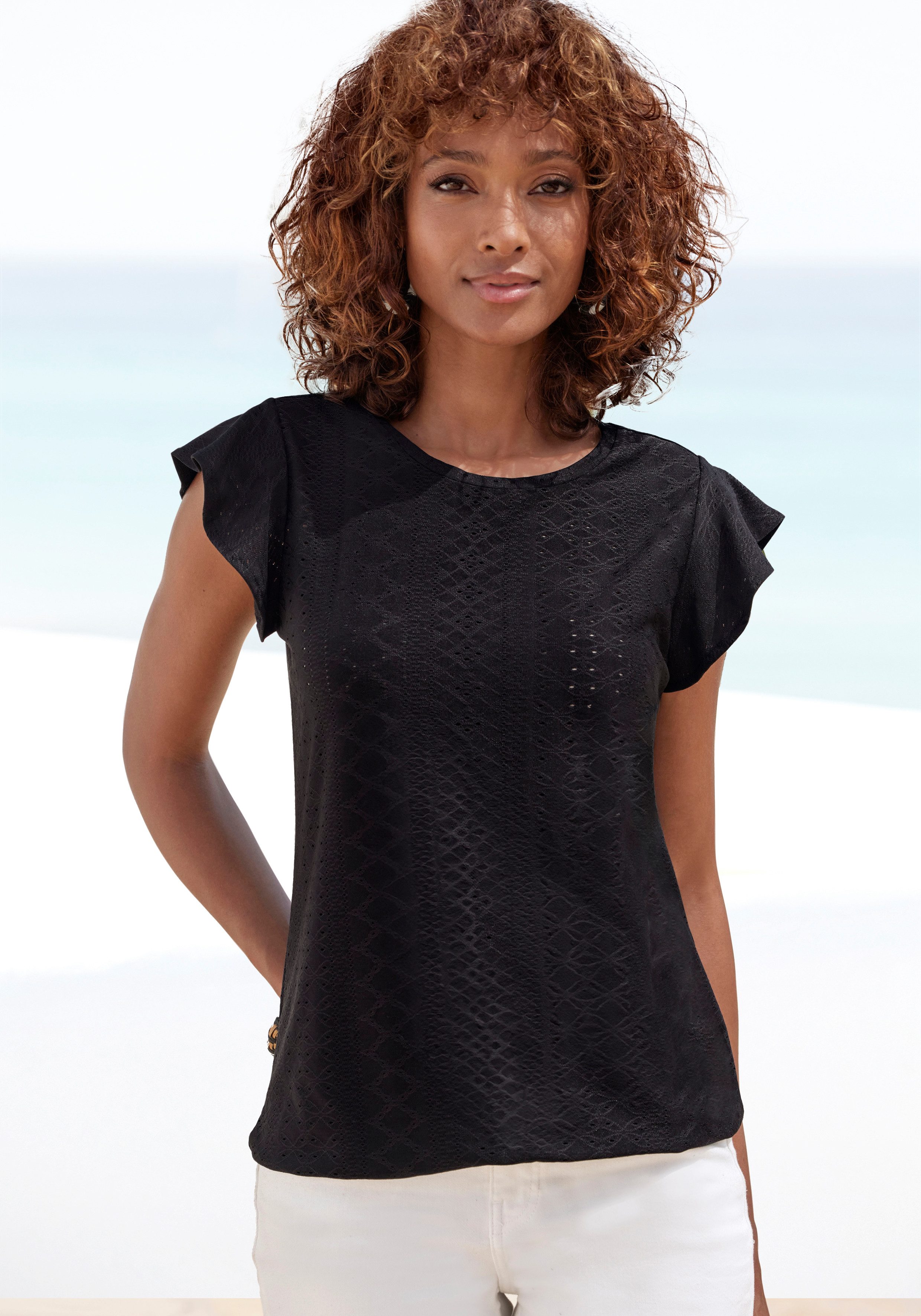 Vivance Kurzarmshirt mit Lochstickerei (2er-Pack) aus günstig online kaufen