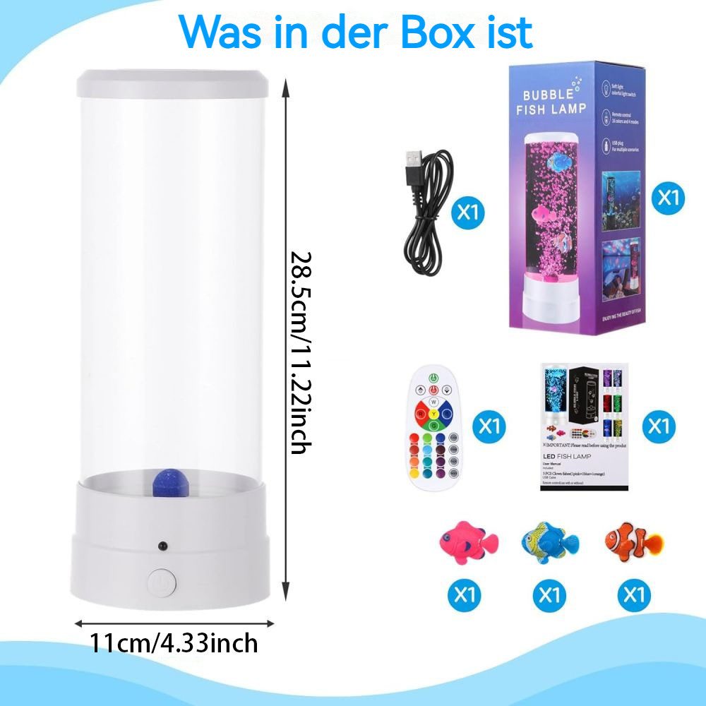 QUBEBU LED Dekolicht Lavalampe LED Fischlampe Mit Fernsteuerung Lava Lampe günstig online kaufen