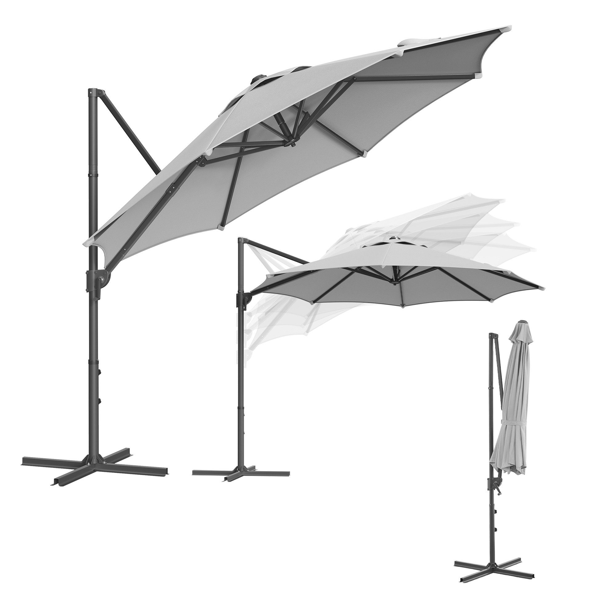 SONGMICS Sonnenschirm, Ampelschirm, ∅300cm, mit/ohne 28 günstig online kaufen