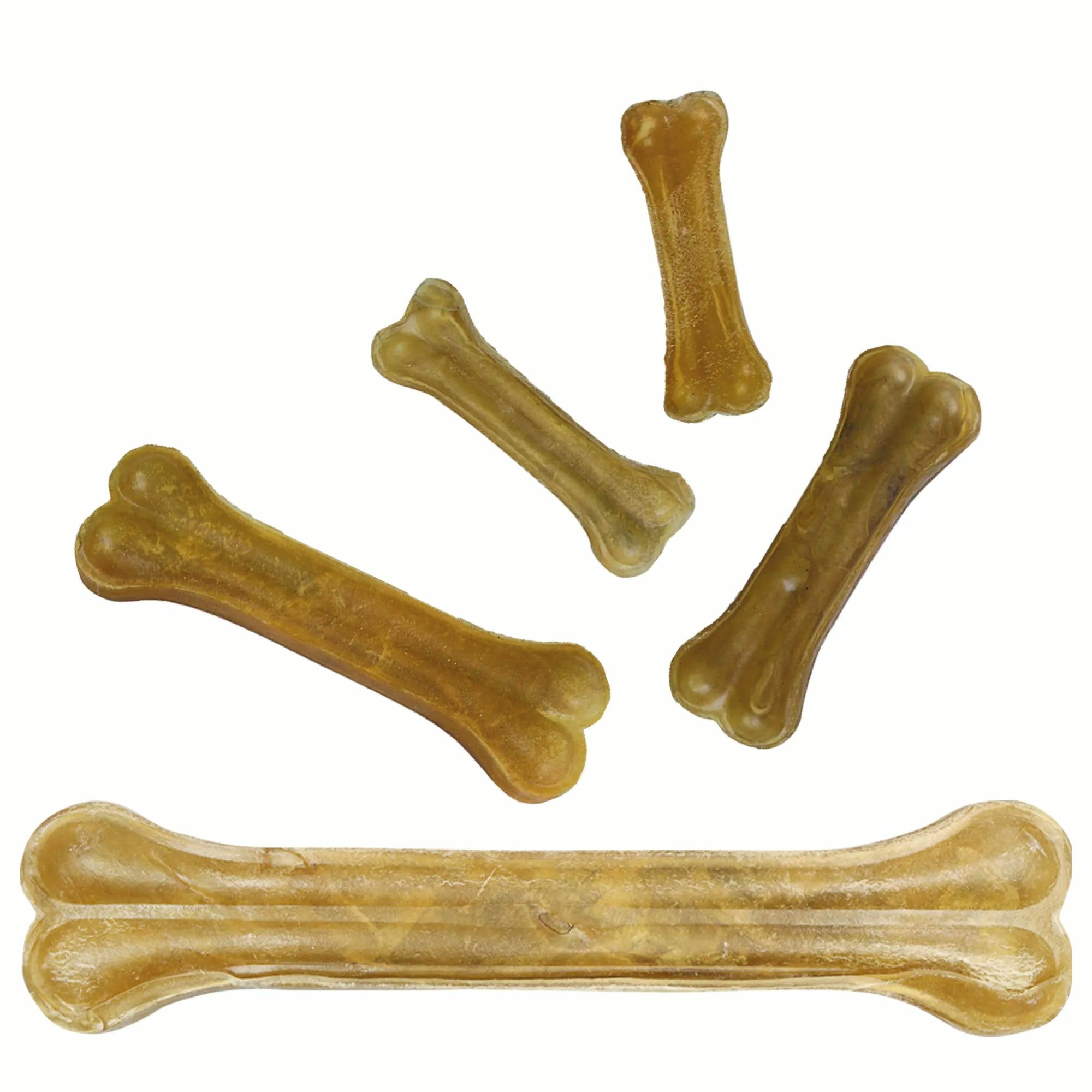 Schecker Kauknochen aus gepresster Rinderhaut - Hundesnack 5 St a 13 cm, Snack für: Hunde, ohne Zusatzstoffe