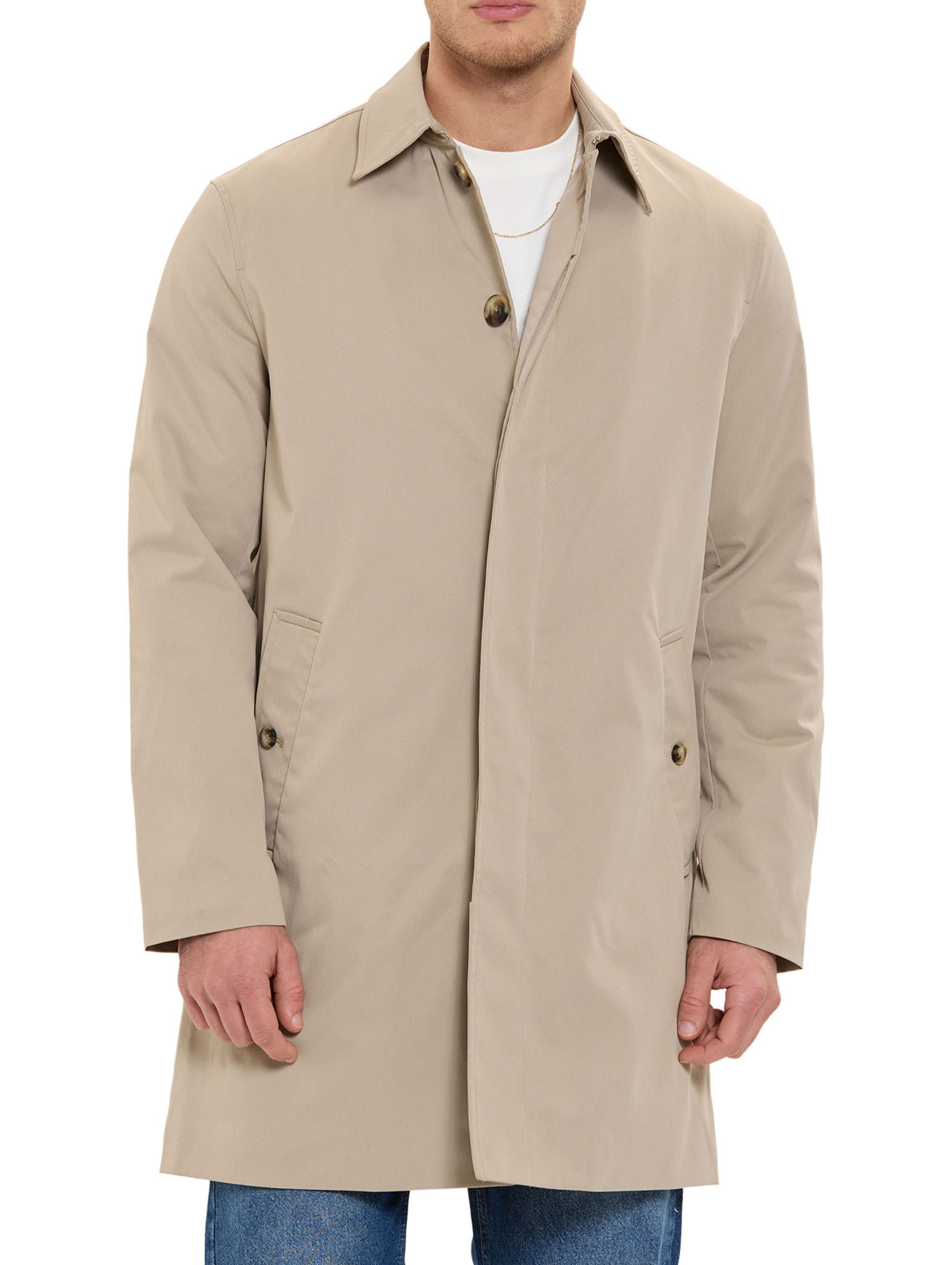 RedBridge Kurzmantel mit Hemdkragen und Knopfleiste Casual Look Gerade Passform, seitliche Eingrifftaschen, minimalistisches Design