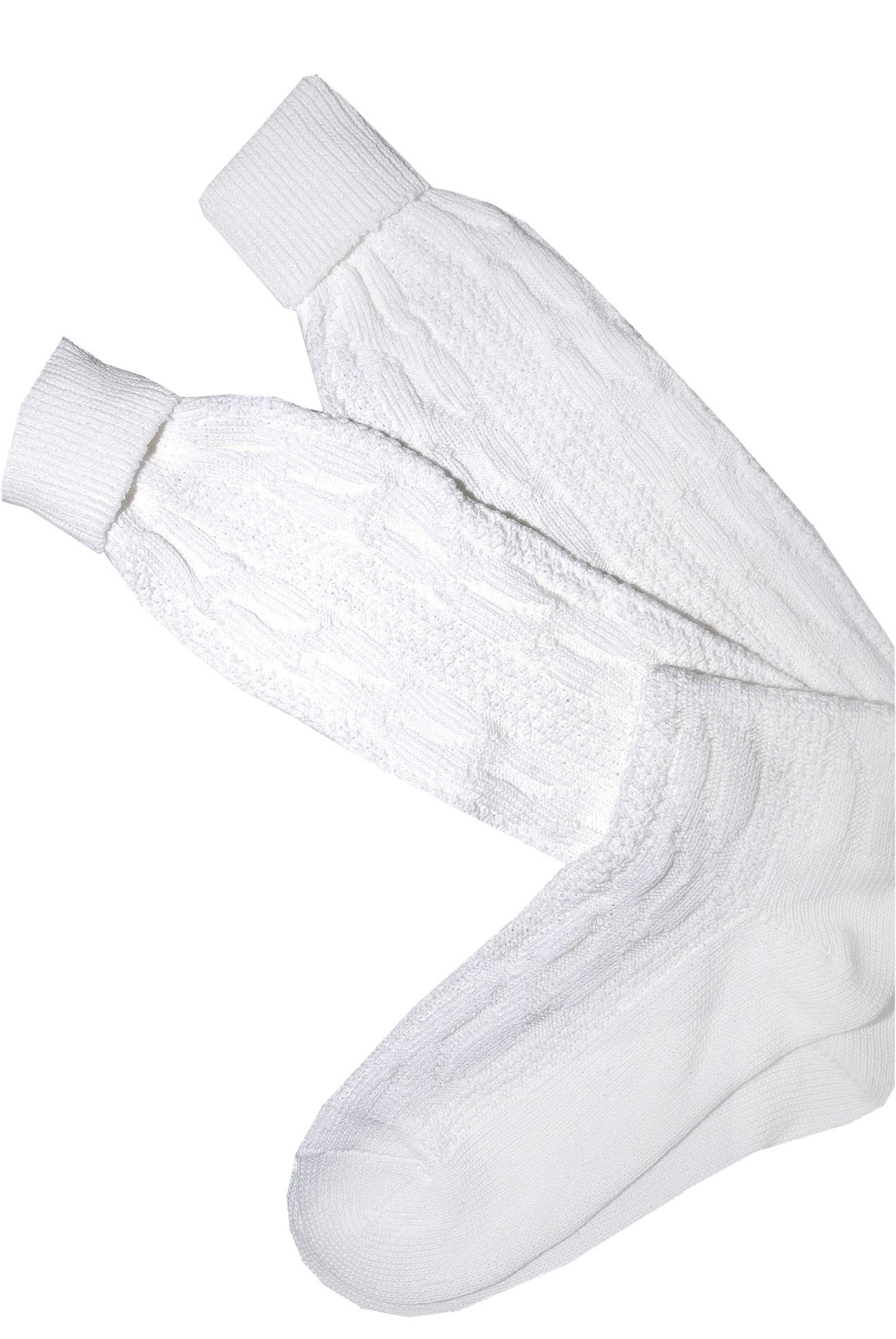 Moschen-Bayern Trachtensocken Trachtenstrumpf Herren Trachtenstrümpfe Trachtenkniestrumpf Weiß aus weicher Baumwoll-Mischung