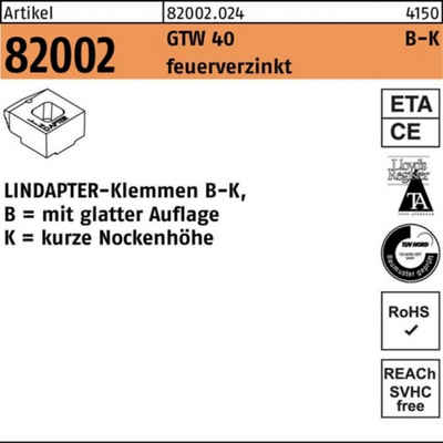 Lindapter Klemmen 100er Pack Klemmen R 82002 GTW 40 KM 10/4,0 feuerverz. 1 Stück LINDAP