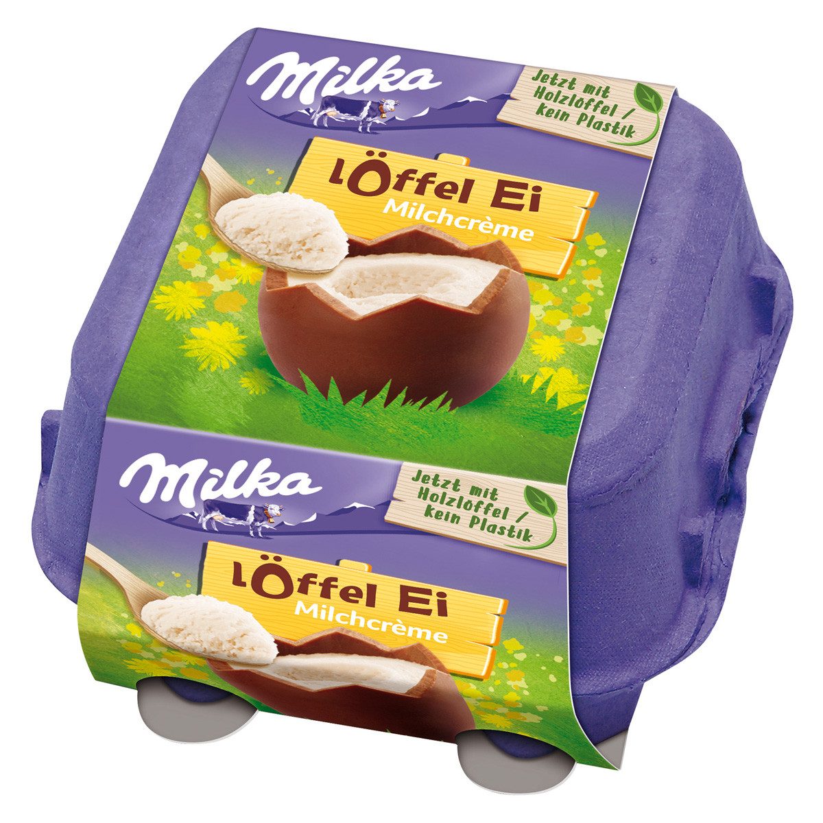 MILKA Schokolade, Milka Löffel Ei Milchcreme Alpenmilch Schokolade gefüllt 136g
