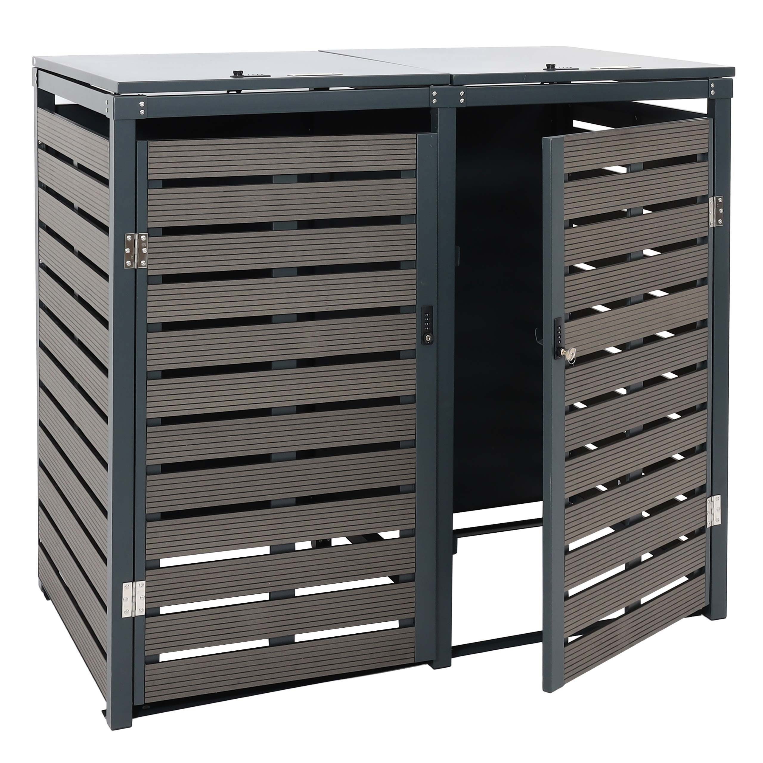 MCW Mülltonnenbox MCW-K14-XL, Deckel von oben zu öffnen für leichtes Befüllen